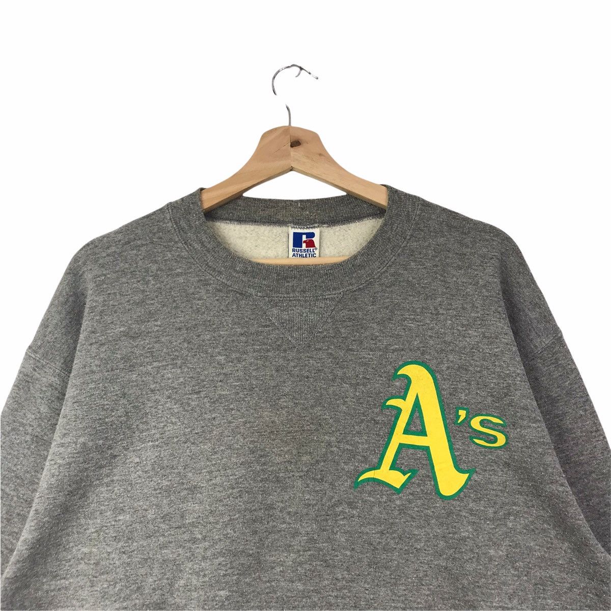 Russell Athletic Vintage 90s OAKLAND ATHLETICS MLB Baseball Usa Sweatshirt Size US L / EU 52-54 / 3 - 3 Thumbnail