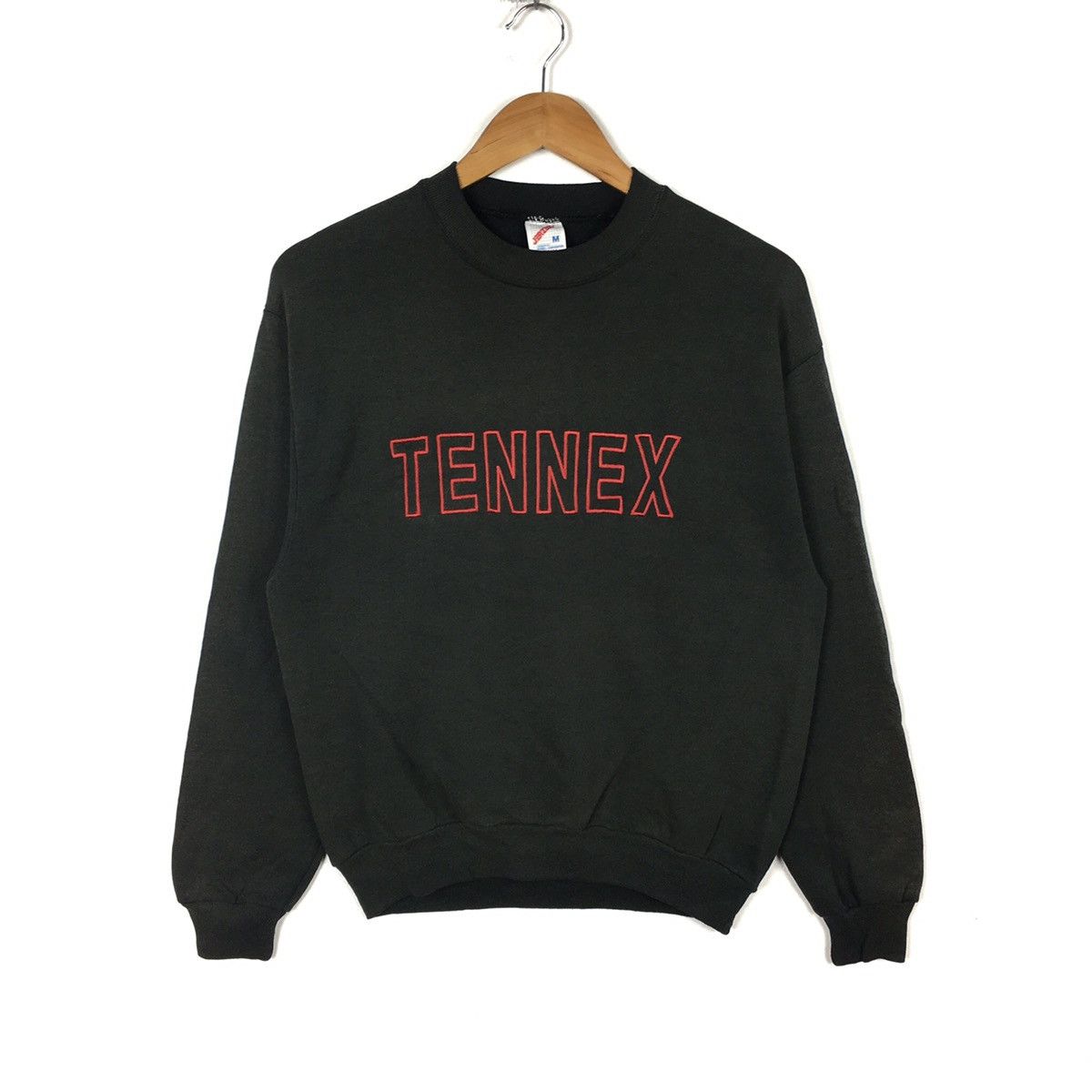 Vintage Vintage 90s TENNEX USA TENNIS Sport Black Sweatshirt Size US M / EU 48-50 / 2 - 1 Thumbnail