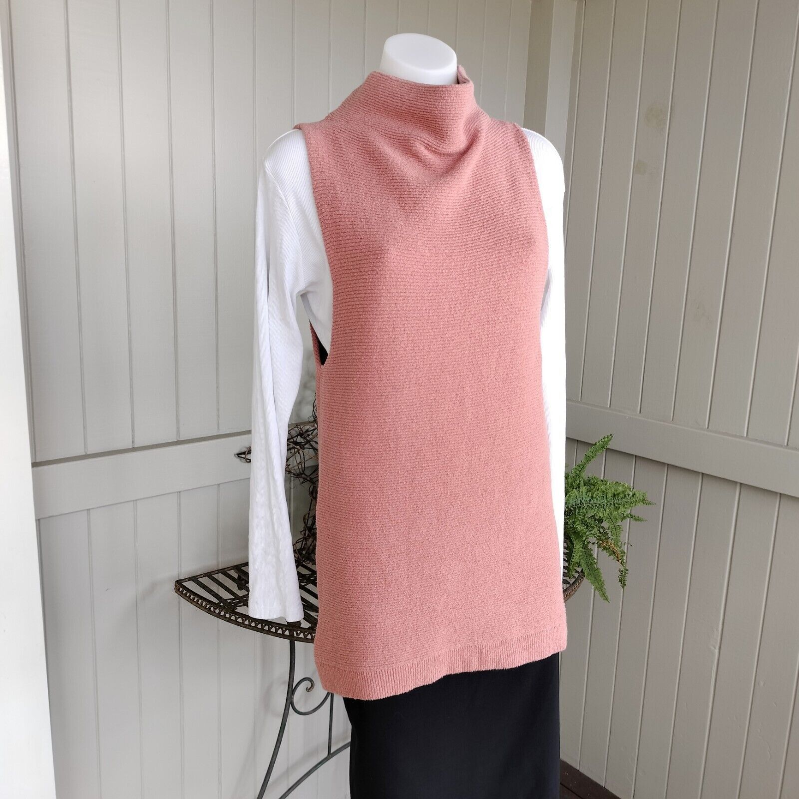 Designer × Free People Free People Vest Tunic Chunky Knit Mock Neck Ribbed Winter Size XS / US 0-2 / IT 36-38 - 5 Thumbnail
