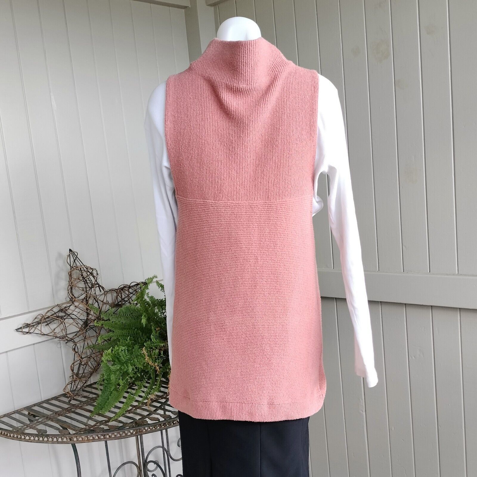 Designer × Free People Free People Vest Tunic Chunky Knit Mock Neck Ribbed Winter Size XS / US 0-2 / IT 36-38 - 4 Thumbnail