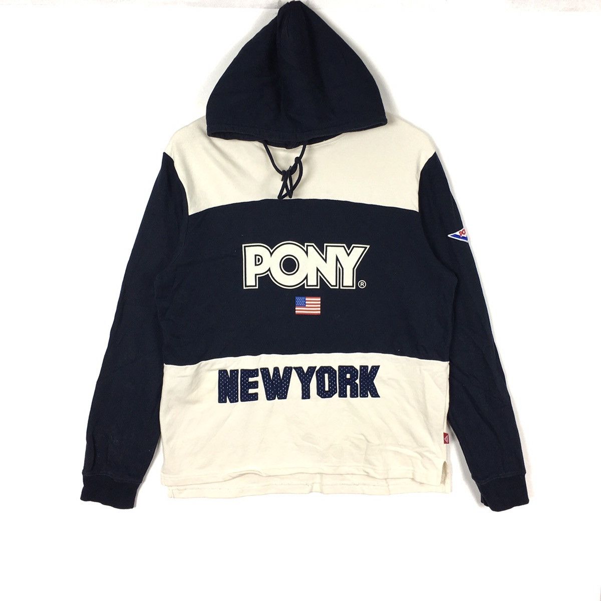 PONY PONY NEW YORK Color Block Big Logo White Black Hoodie Size US M / EU 48-50 / 2 - 1 Thumbnail