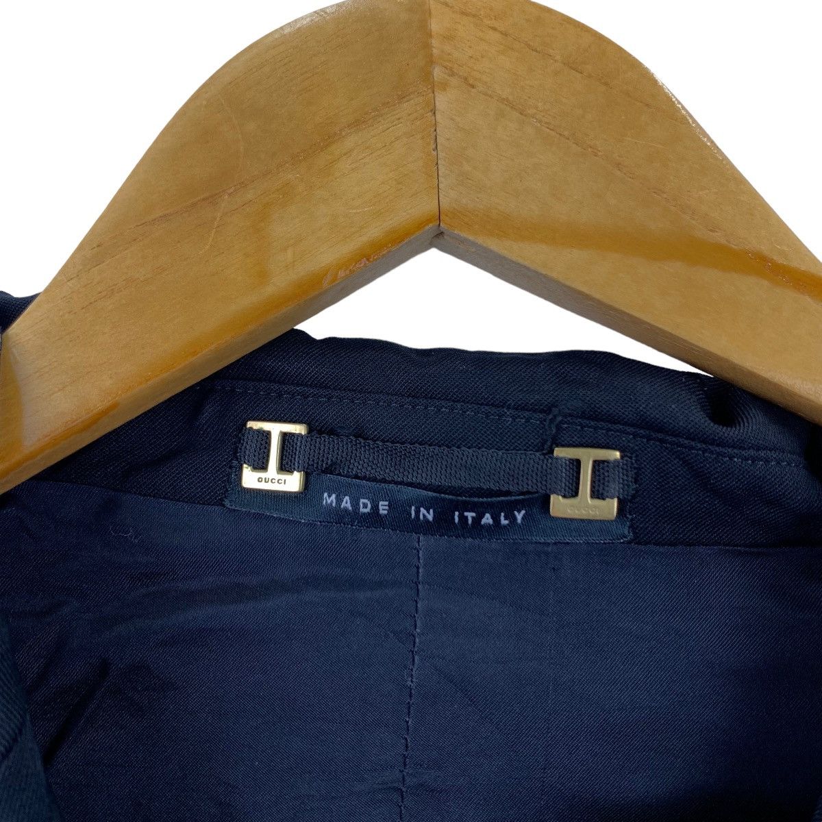 Gucci Vintage GUCCI Plain Black Blazer Coat Size 44S - 5 Thumbnail