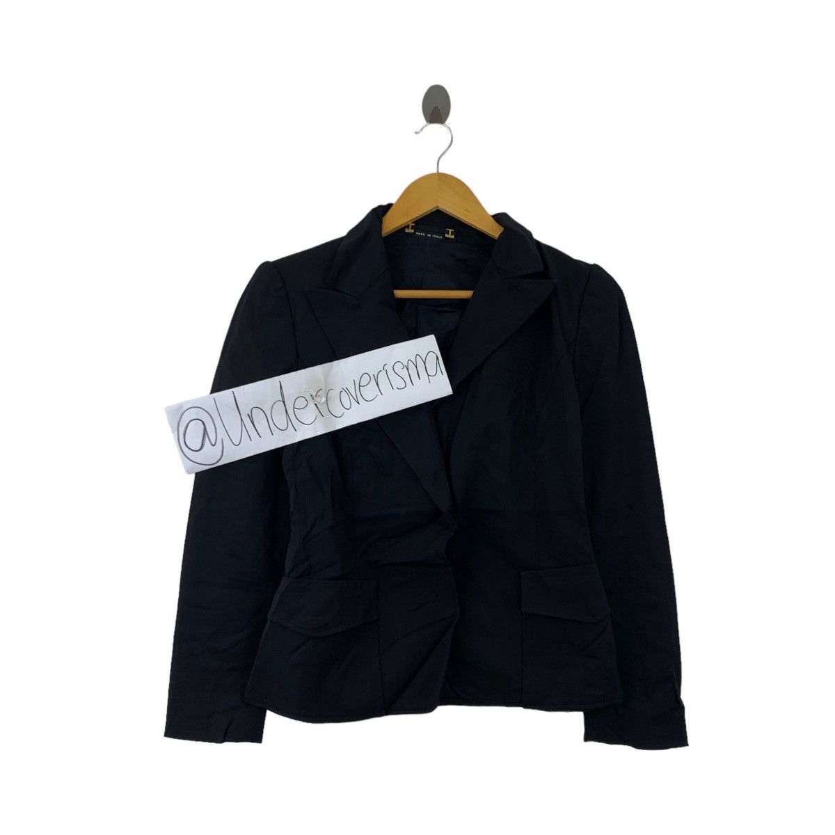 Gucci Vintage GUCCI Plain Black Blazer Coat Size 44S - 1 Thumbnail