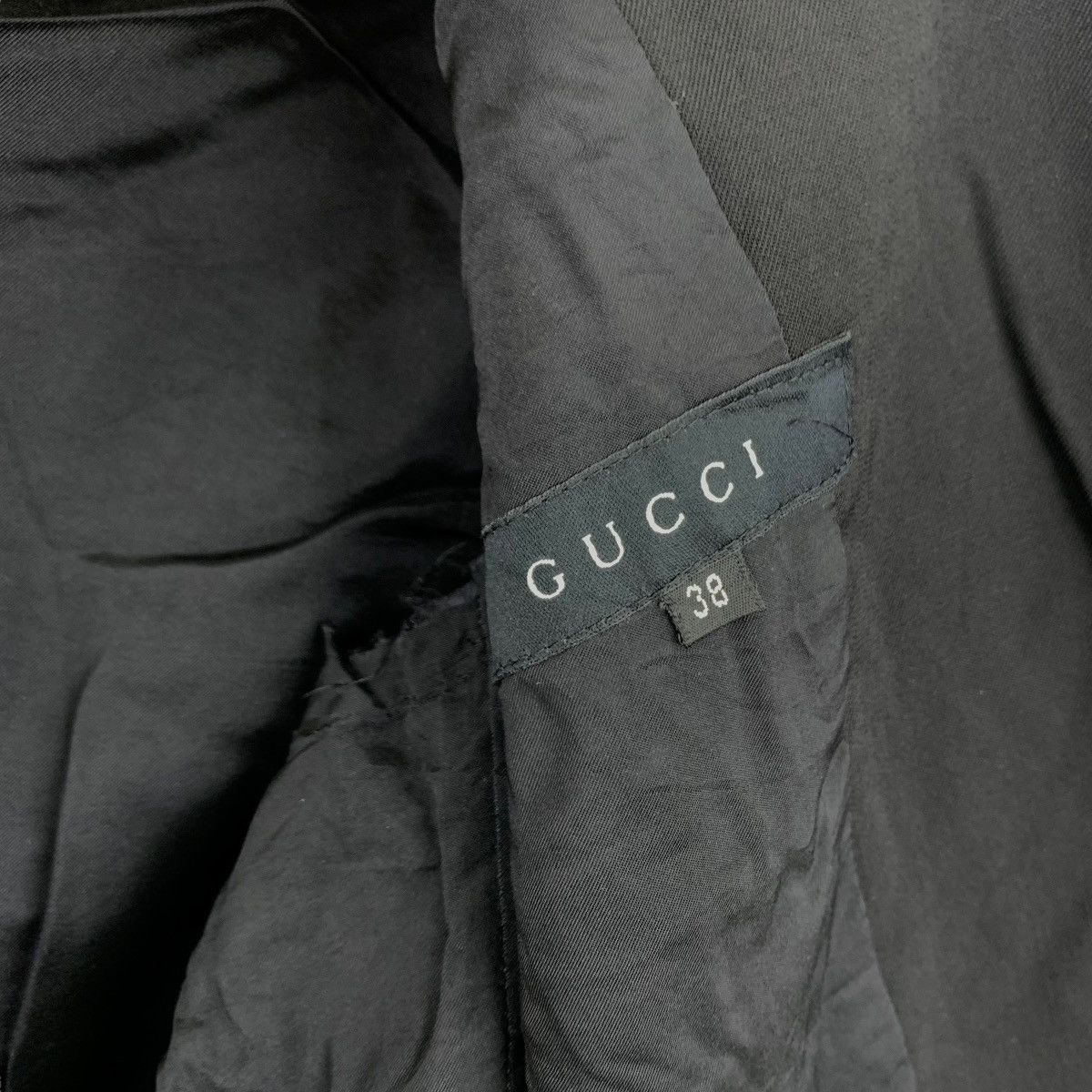 Gucci Vintage GUCCI Plain Black Blazer Coat Size 44S - 3 Thumbnail