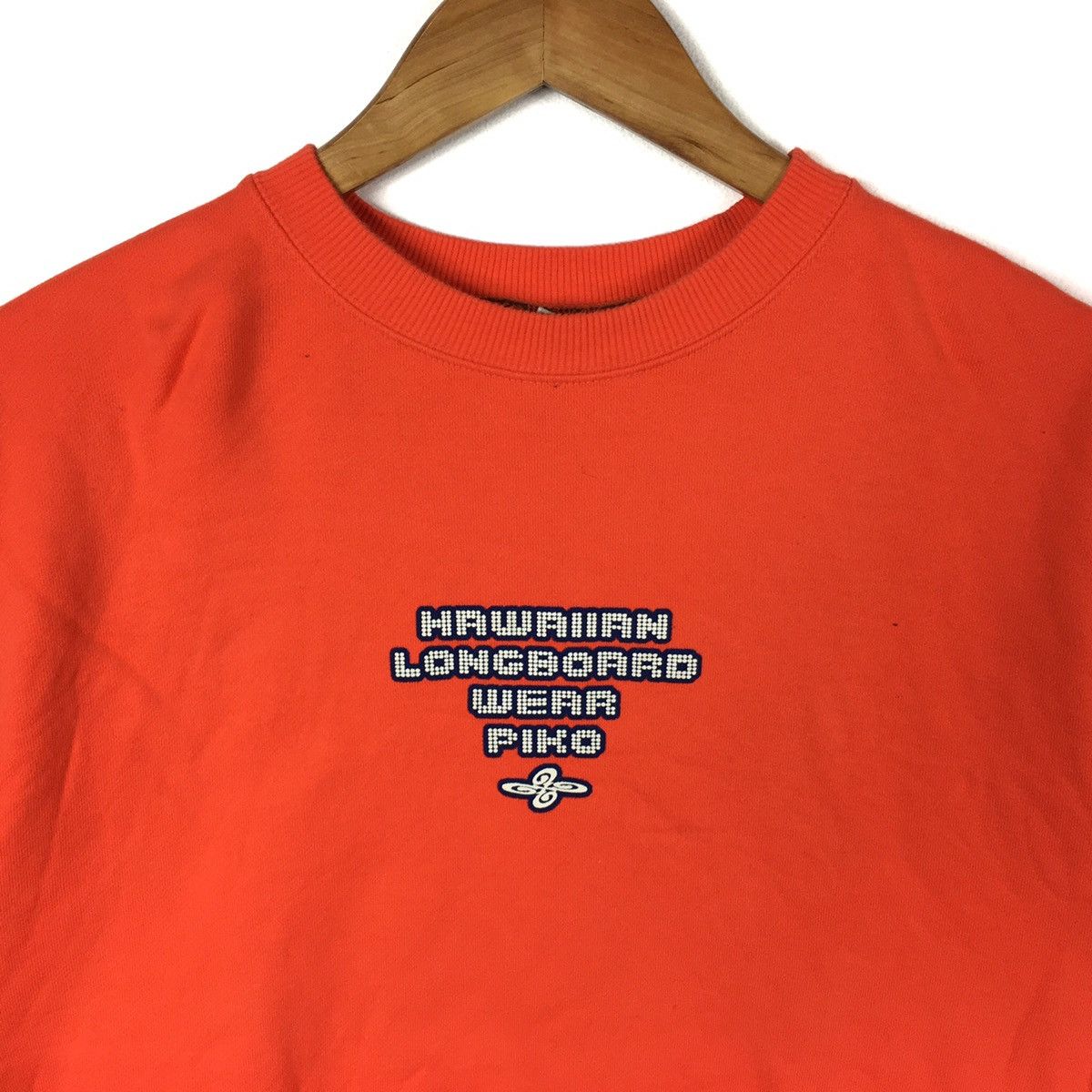 Vintage PIKO HAWAII Longboard Beach Surf Surfing Orange Sweatshirt Size US L / EU 52-54 / 3 - 3 Thumbnail