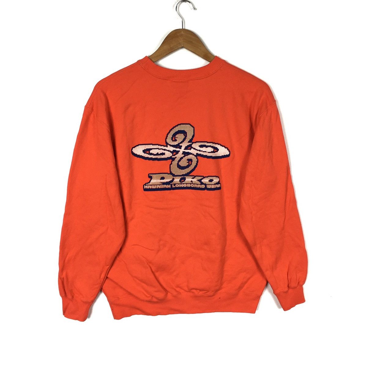 Vintage PIKO HAWAII Longboard Beach Surf Surfing Orange Sweatshirt Size US L / EU 52-54 / 3 - 1 Thumbnail
