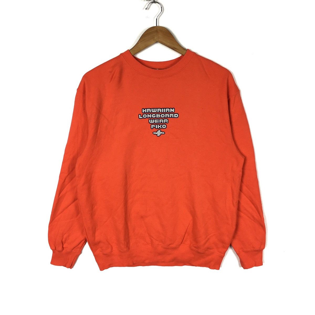Vintage PIKO HAWAII Longboard Beach Surf Surfing Orange Sweatshirt Size US L / EU 52-54 / 3 - 2 Thumbnail