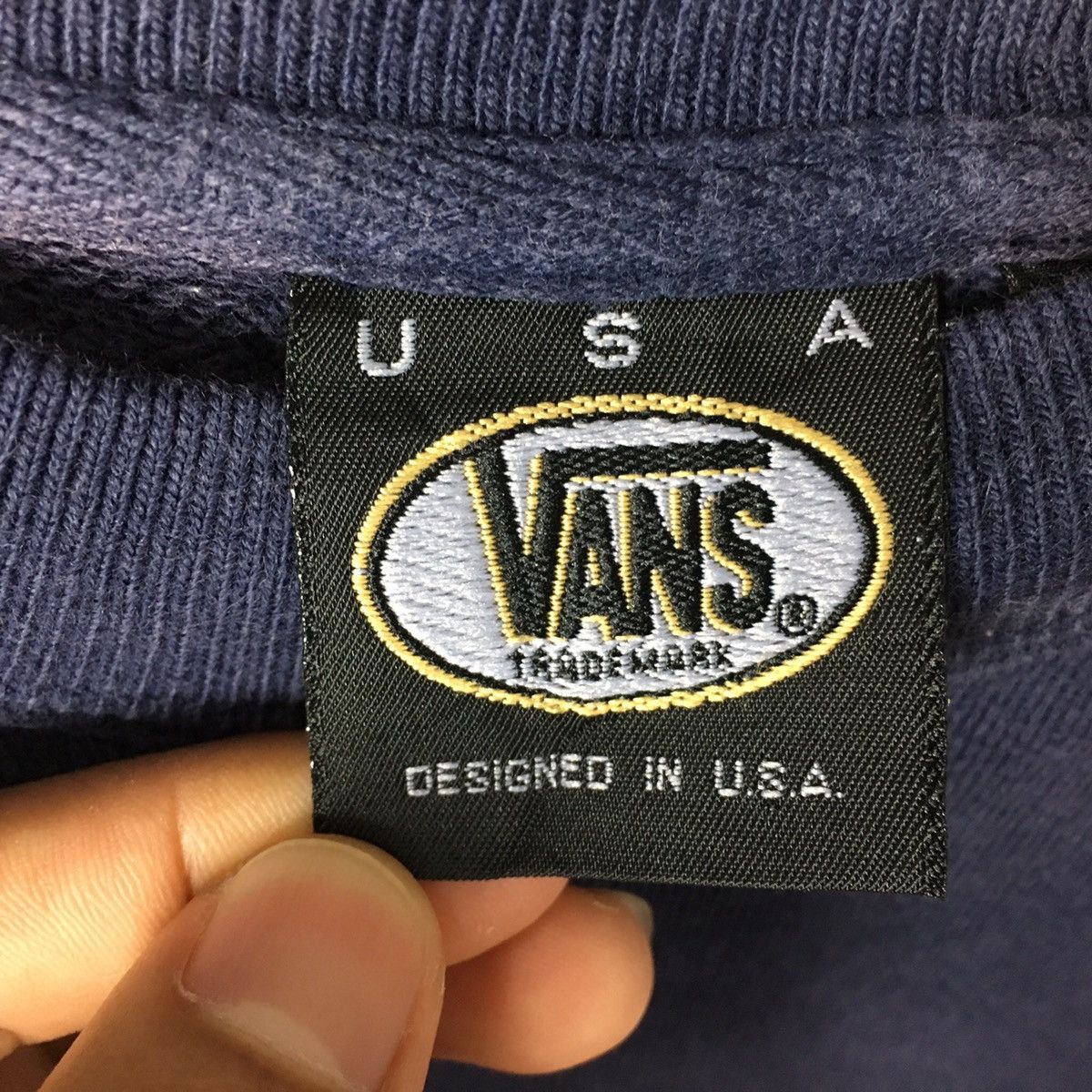 Vans Vintage 90s VANS SKATE USA Skateboard Skater Blue Sweatshirt Size US M / EU 48-50 / 2 - 3 Thumbnail