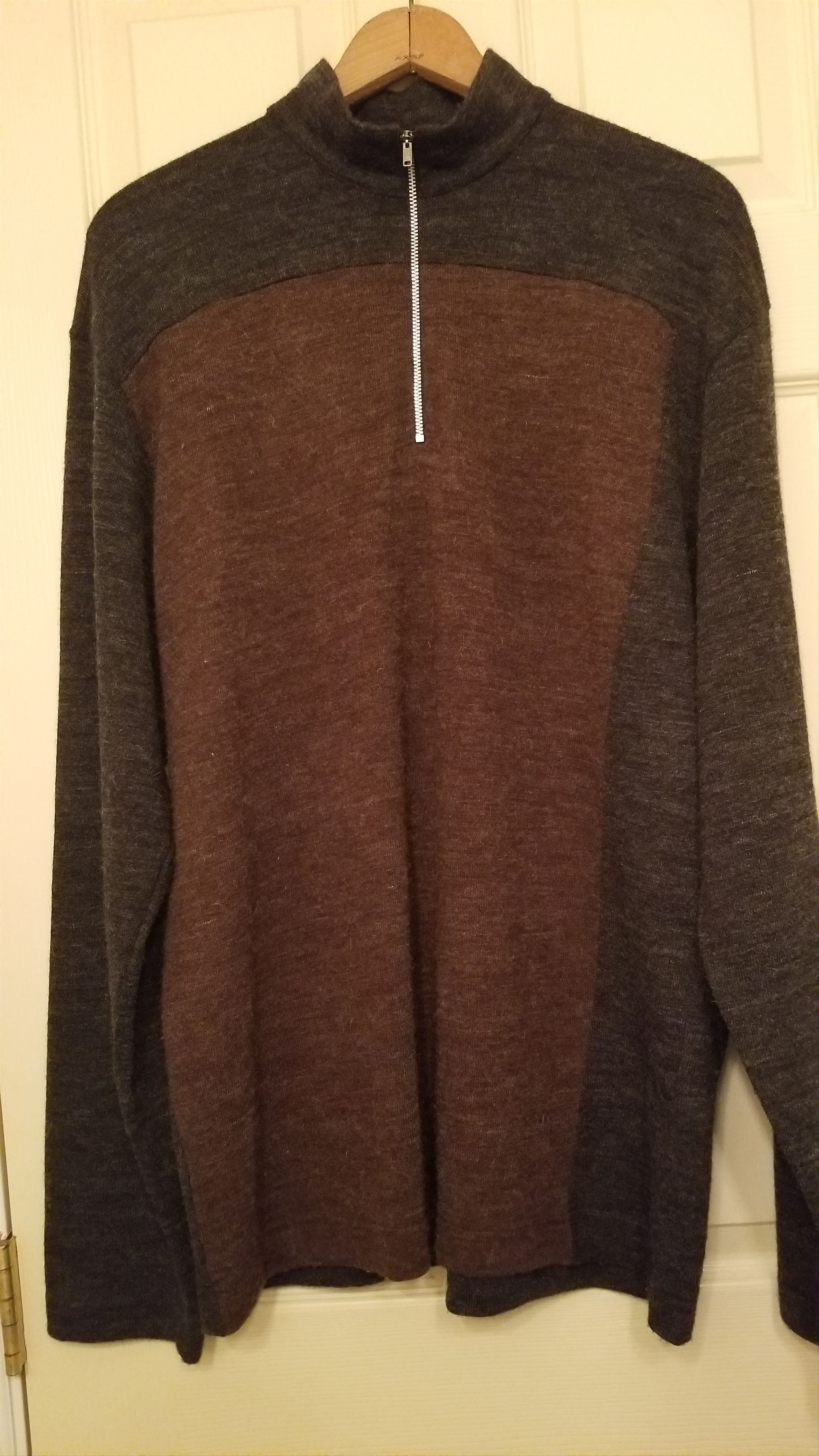 Comme des Garcons Bi-Color Half Zip Wool Blend Mock Neck Sweater Size US S / EU 44-46 / 1 - 2 Thumbnail