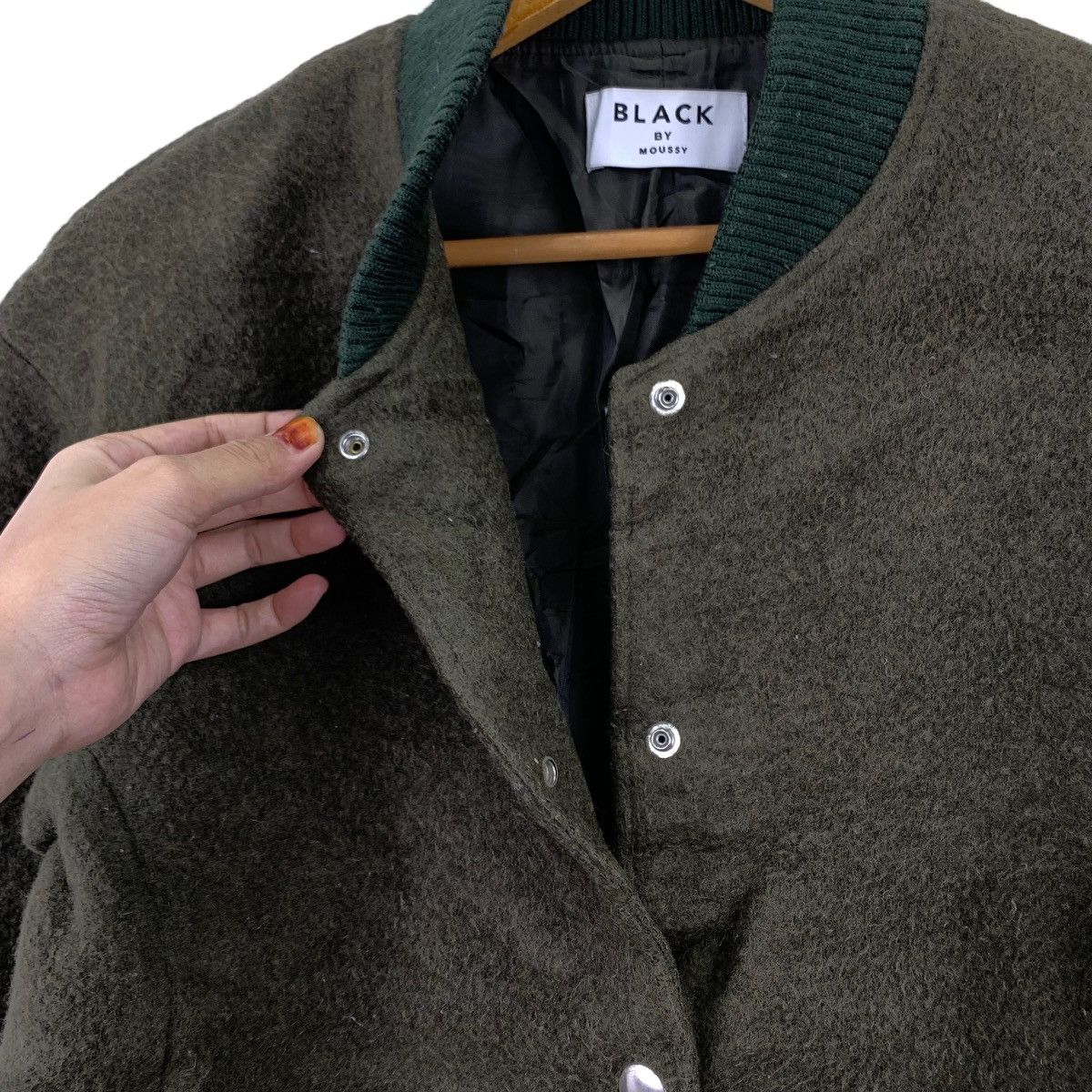 MOUSSY Vintage 90s BLACK By MOUSSY Japanese Brand Snap Button Wool Size US M / EU 48-50 / 2 - 6 Thumbnail