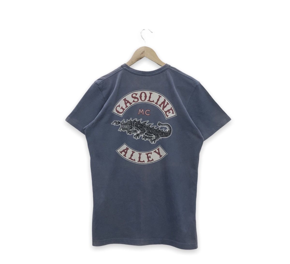 image of Motoratory x The Real Mccoys Toys Mc Coys Gasoline Alley Graphic Tshirt in Grey, Men's (Size Medium
