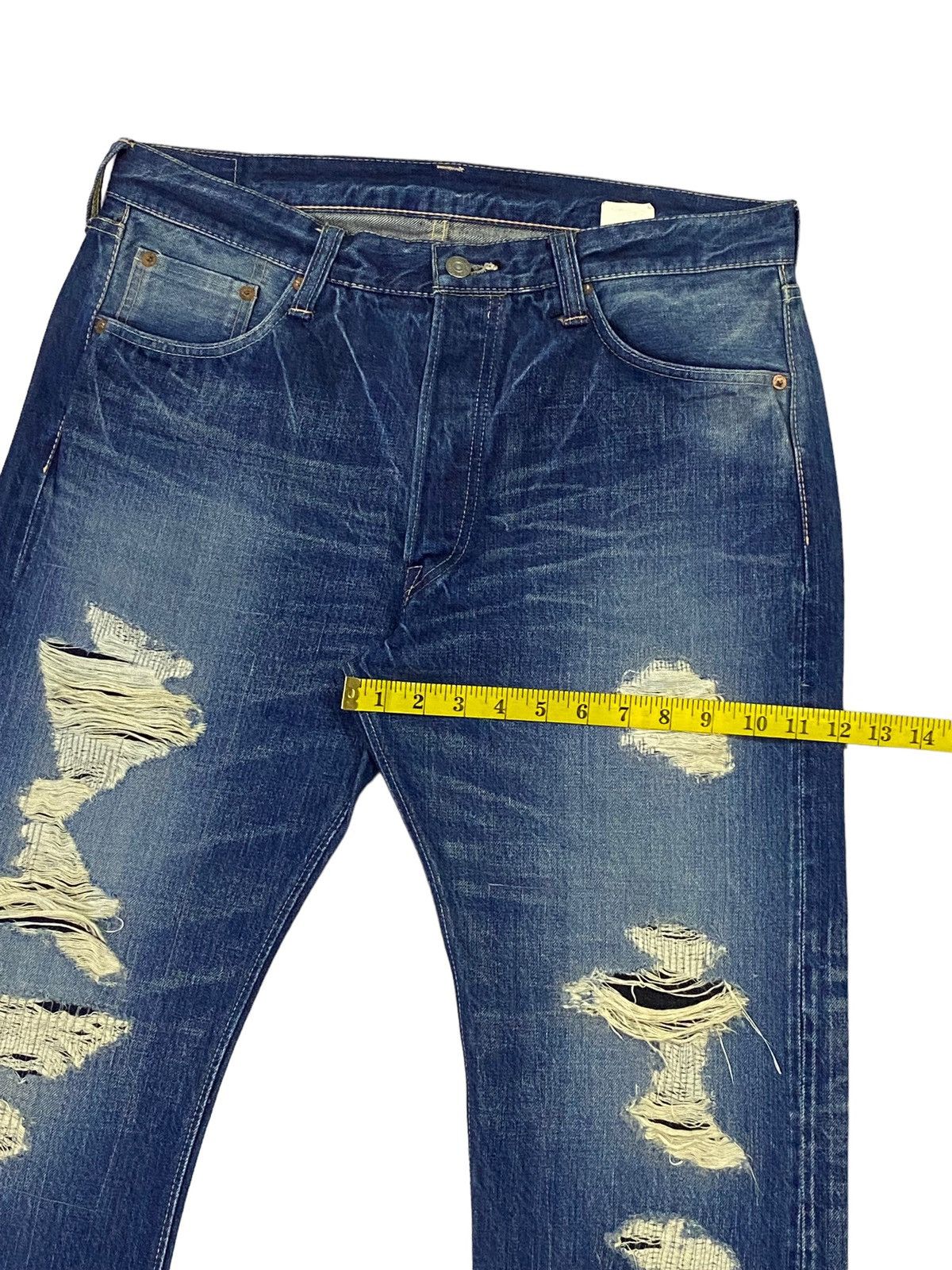 Sugar Cane × Toyo Enterprises Vintage Suger Cane Ripped Distressed Denim Pants Size US 34 / EU 50 - 8 Thumbnail