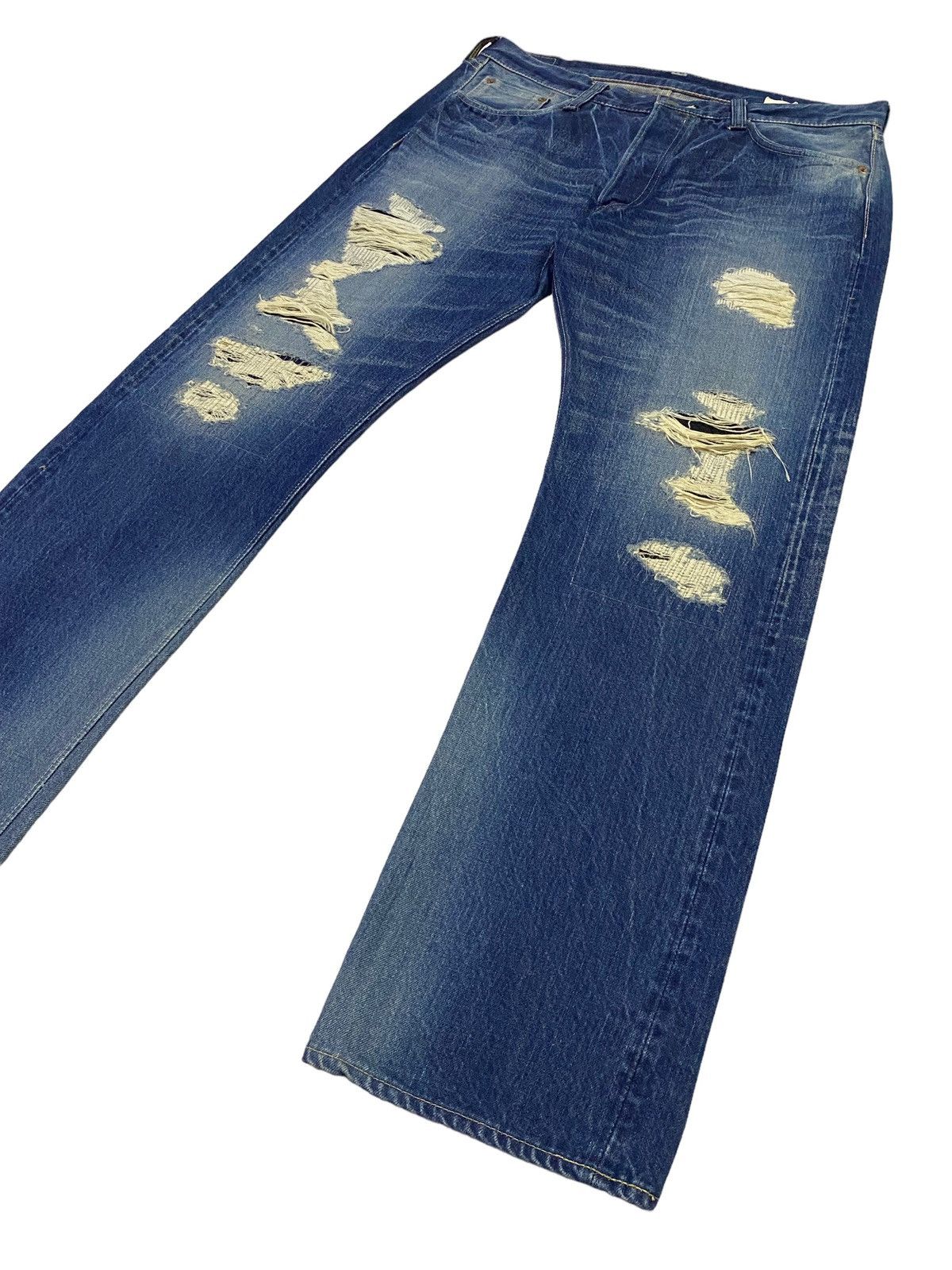 Sugar Cane × Toyo Enterprises Vintage Suger Cane Ripped Distressed Denim Pants Size US 34 / EU 50 - 21 Thumbnail