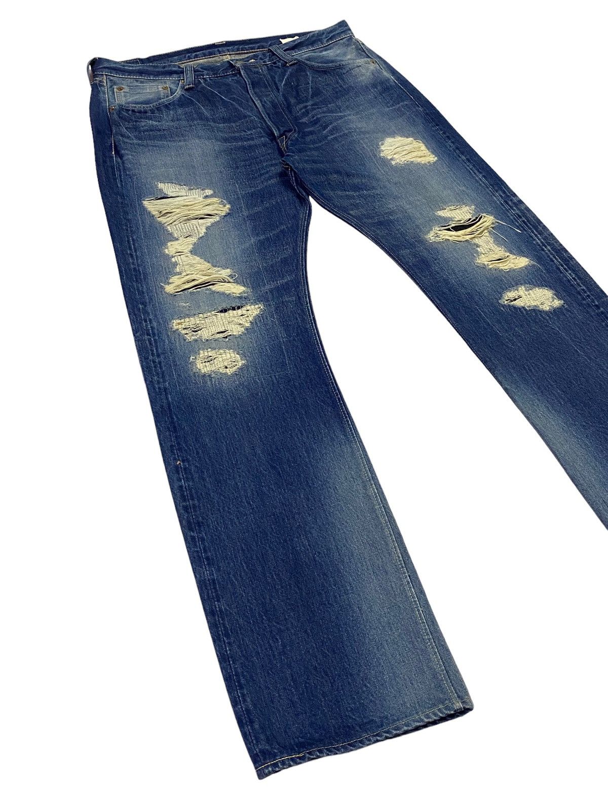 Sugar Cane × Toyo Enterprises Vintage Suger Cane Ripped Distressed Denim Pants Size US 34 / EU 50 - 23 Thumbnail