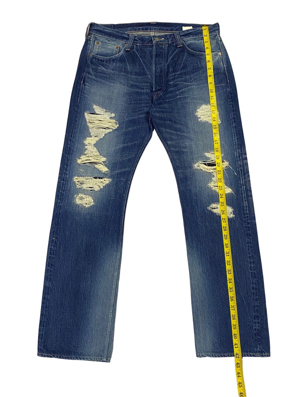Sugar Cane × Toyo Enterprises Vintage Suger Cane Ripped Distressed Denim Pants Size US 34 / EU 50 - 6 Thumbnail