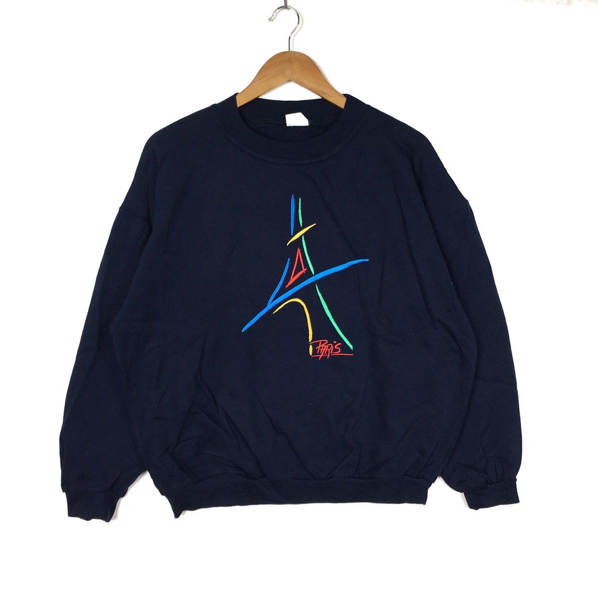 Vintage Vintage PARIS FRANCE Embroidered EiffelTower BlackSweatshirt Size US M / EU 48-50 / 2 - 1 Thumbnail