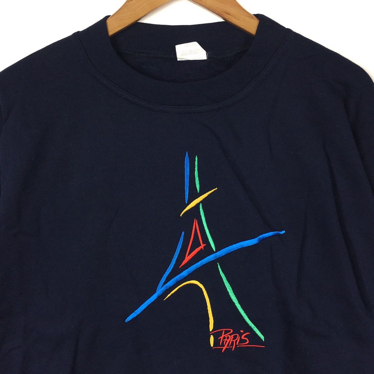 Vintage Vintage PARIS FRANCE Embroidered EiffelTower BlackSweatshirt Size US M / EU 48-50 / 2 - 2 Thumbnail