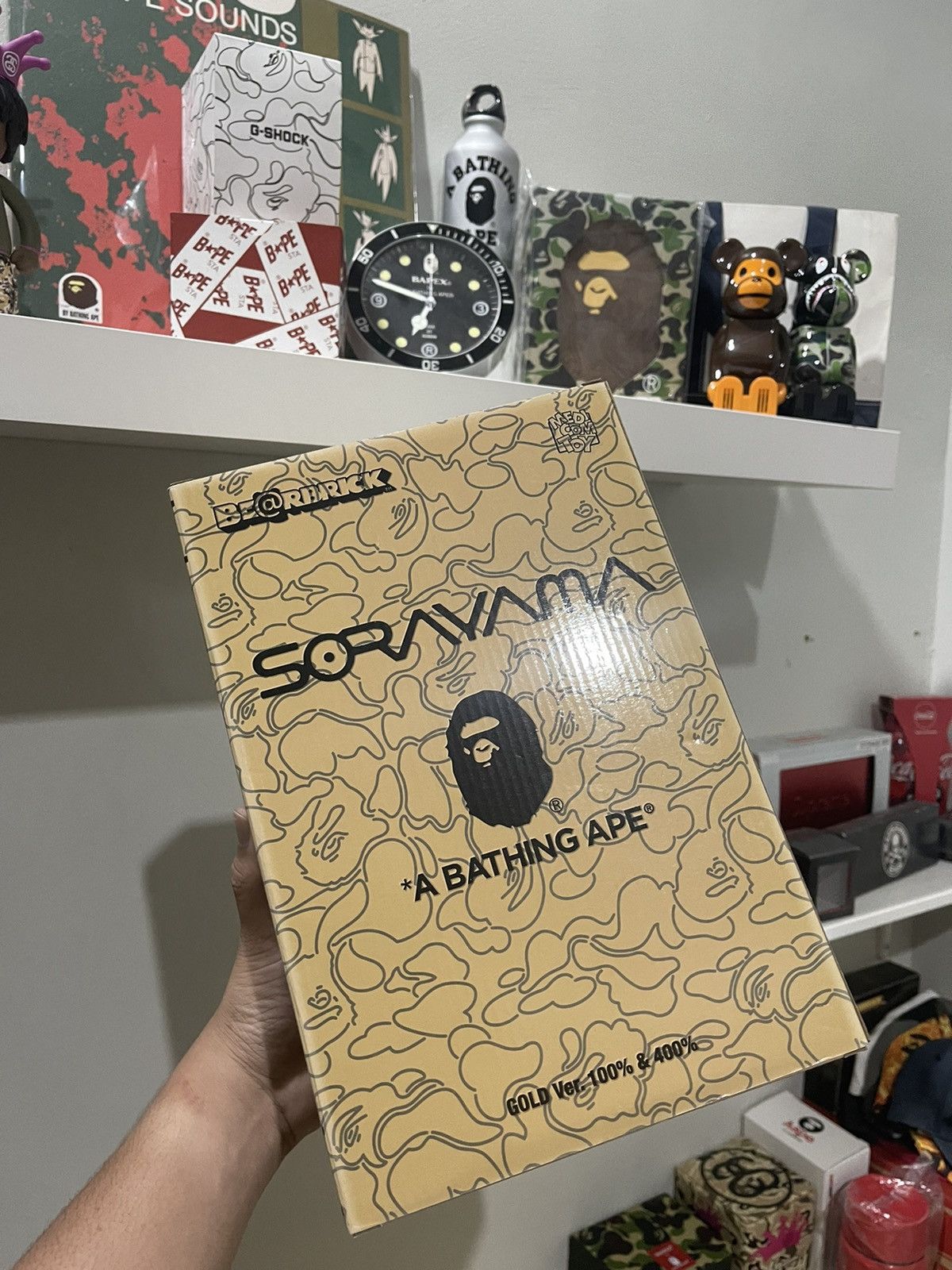 Bape × Medicom Toy Soryama x Bape x Medicom Bearbrick 400% 100% Gold Size ONE SIZE - 1 Thumbnail