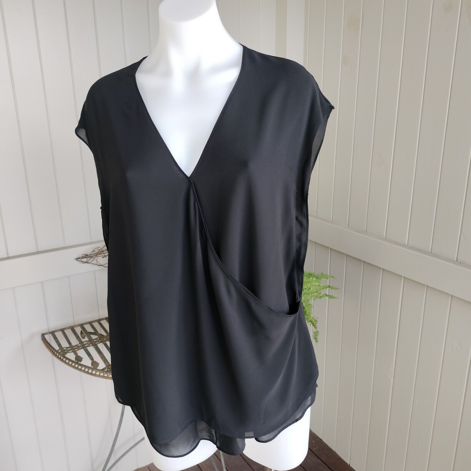 Designer × Vintage Witchery Top Blouse Asymetrical Petal Sleeve Corporate Size M / US 6-8 / IT 42-44 - 3 Thumbnail