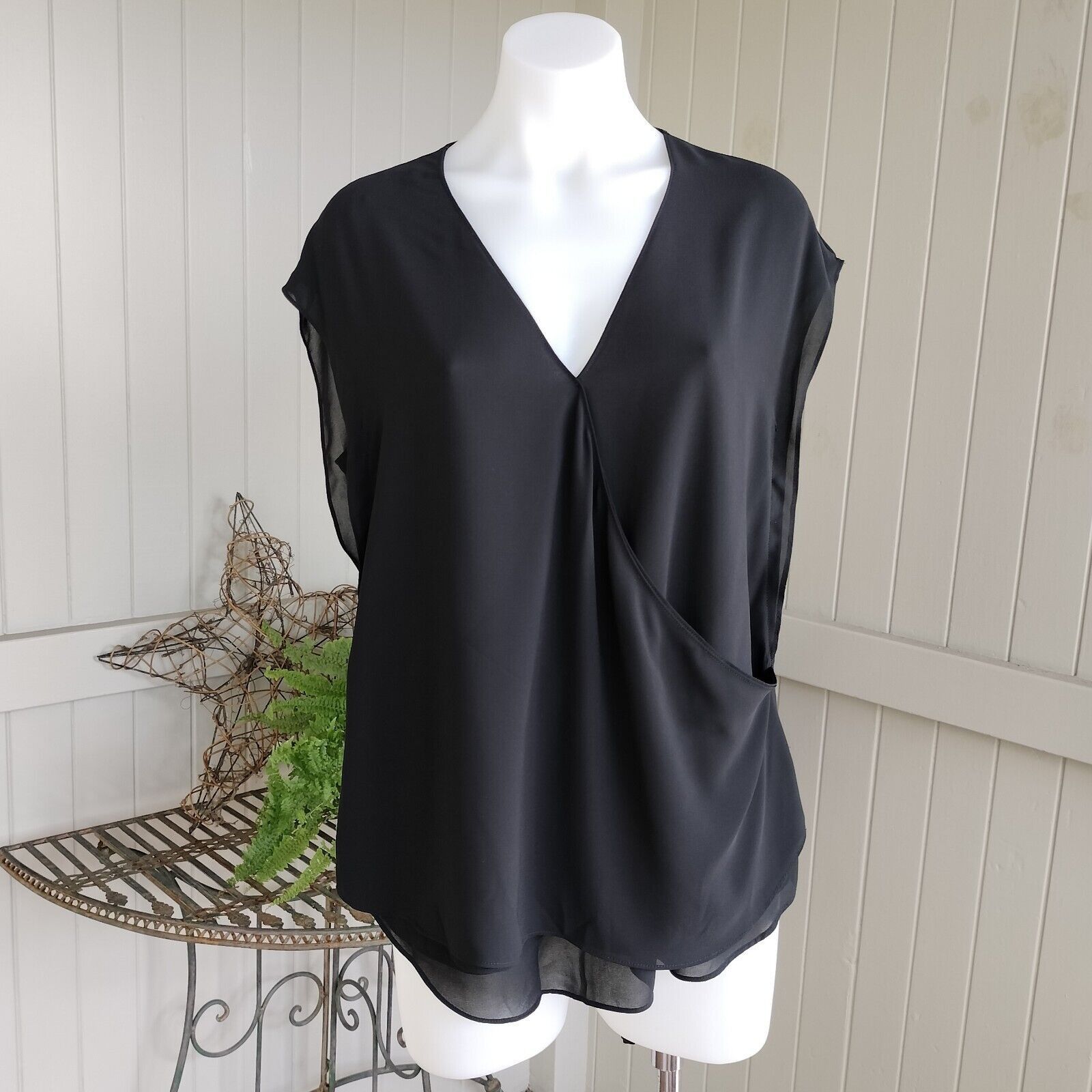 Designer × Vintage Witchery Top Blouse Asymetrical Petal Sleeve Corporate Size M / US 6-8 / IT 42-44 - 2 Thumbnail