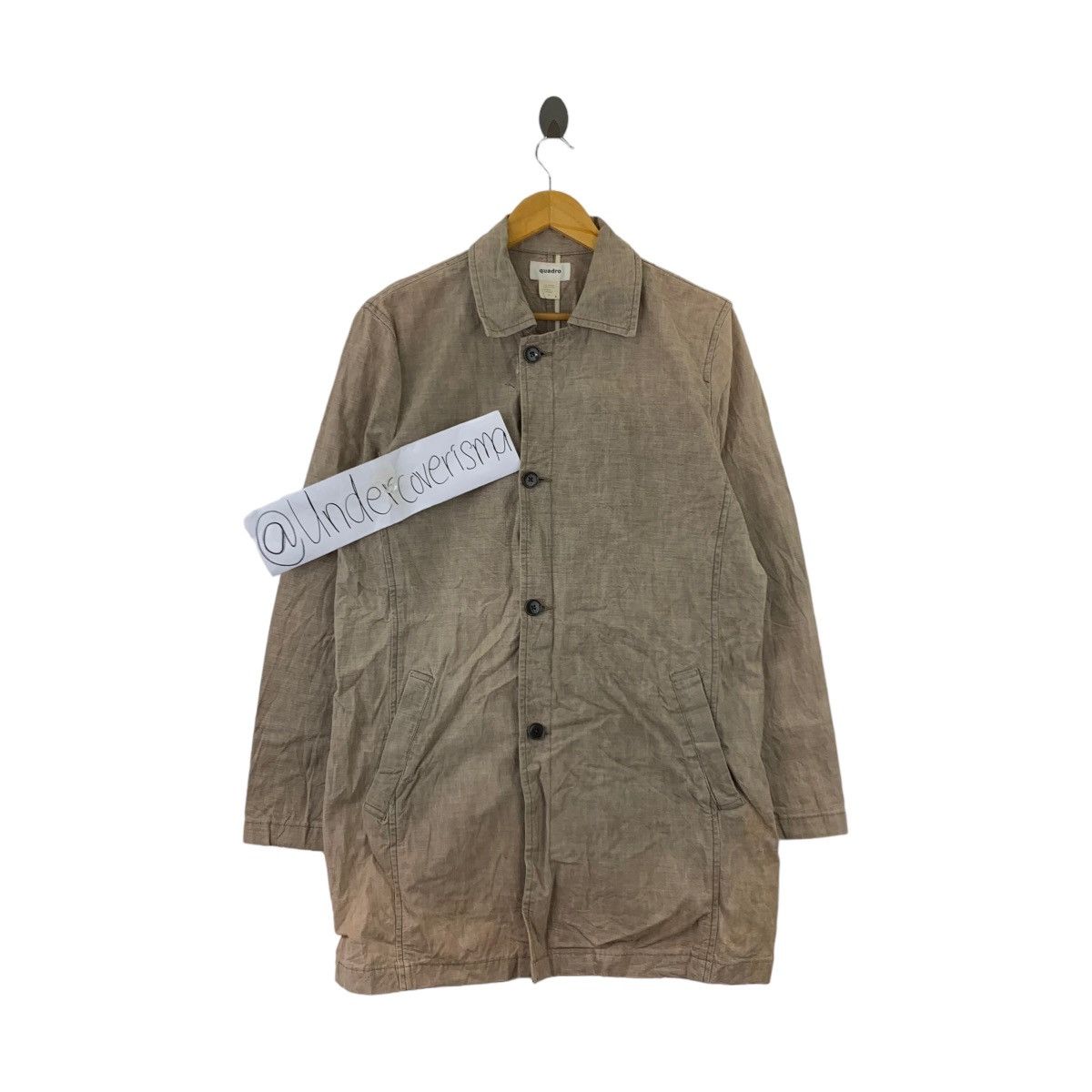 Japanese Brand Vintage 90s QUADRO Japanese Brand Beige Long Coat Parka Size US M / EU 48-50 / 2 - 1 Thumbnail