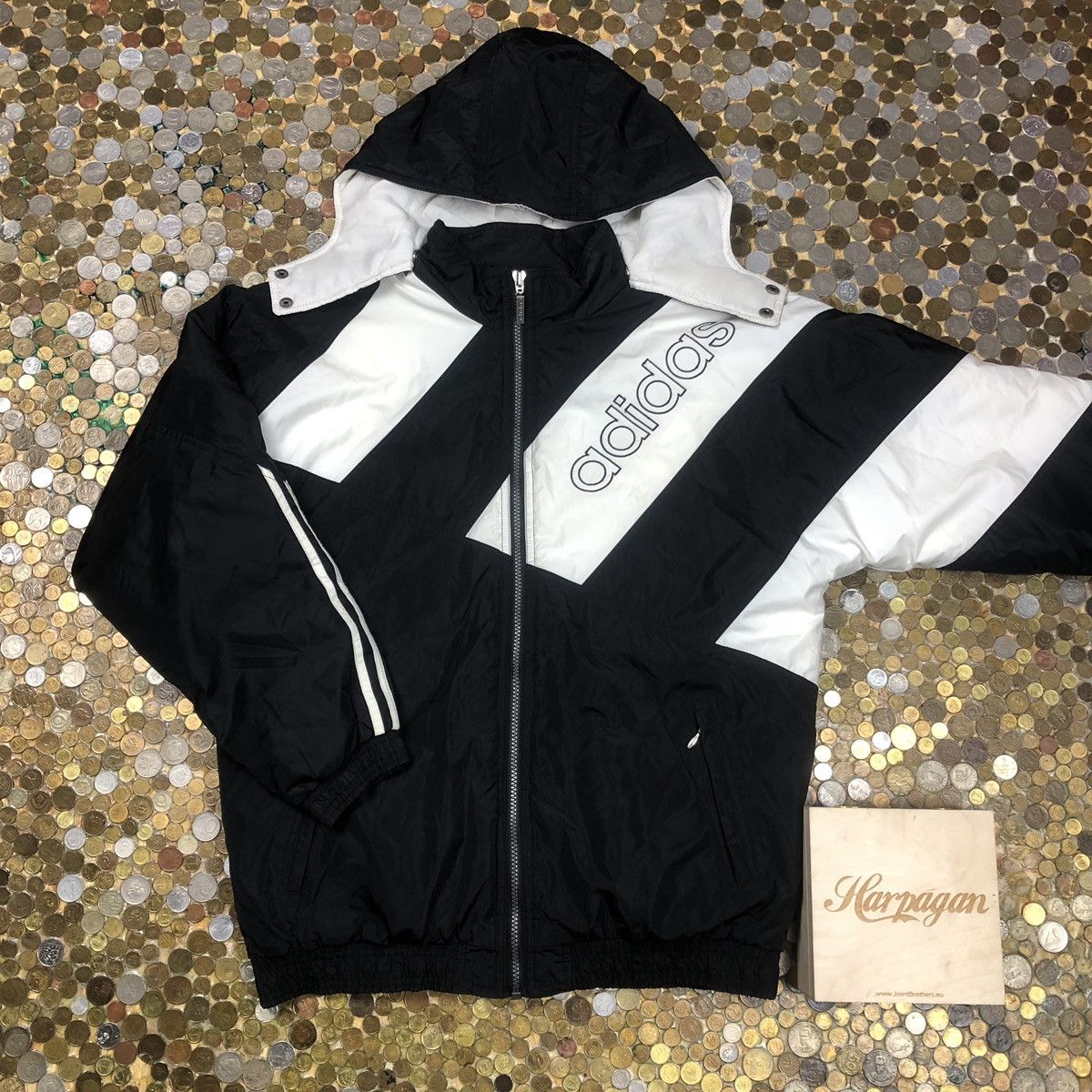 Image of Adidas Vintage Bomber 90's Jacket in Black, Women's (Size XL)