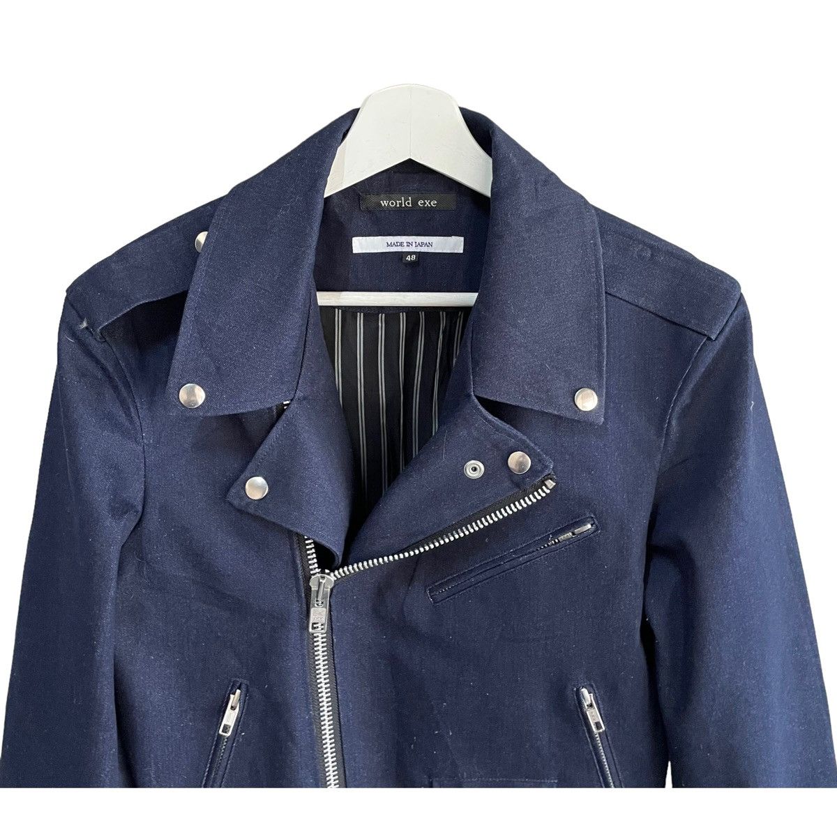 Japanese Brand × Seditionaries 💥 JAPAN WORLD EXE DOUBLE COLLAR NAVY SEDITIONARIES JACKET Size US M / EU 48-50 / 2 - 4 Thumbnail
