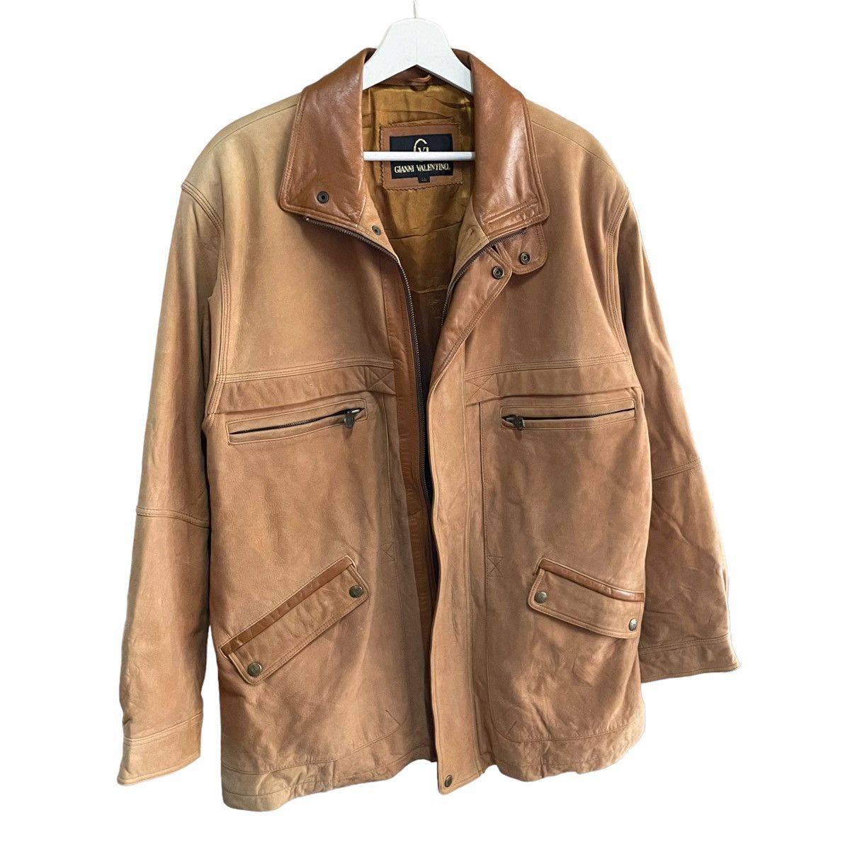 Gianni Valentino × Valentino 💥 VINTAGE GIANNI VALENTINO SUEDE LEATHER JACKET Size US XL / EU 56 / 4 - 3 Thumbnail