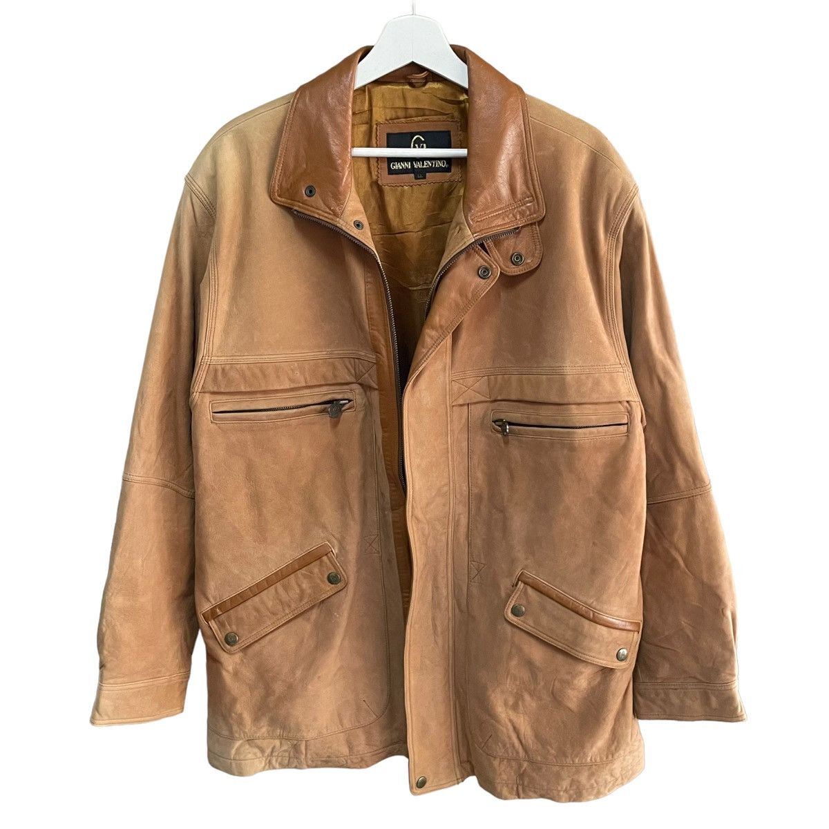 Gianni Valentino × Valentino 💥 VINTAGE GIANNI VALENTINO SUEDE LEATHER JACKET Size US XL / EU 56 / 4 - 4 Thumbnail