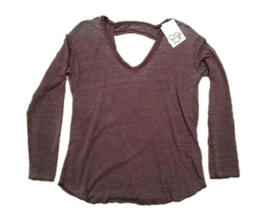 CHASER LA Plum OPEN BACK Draped Top SHIRT ( M ) Free Shippi