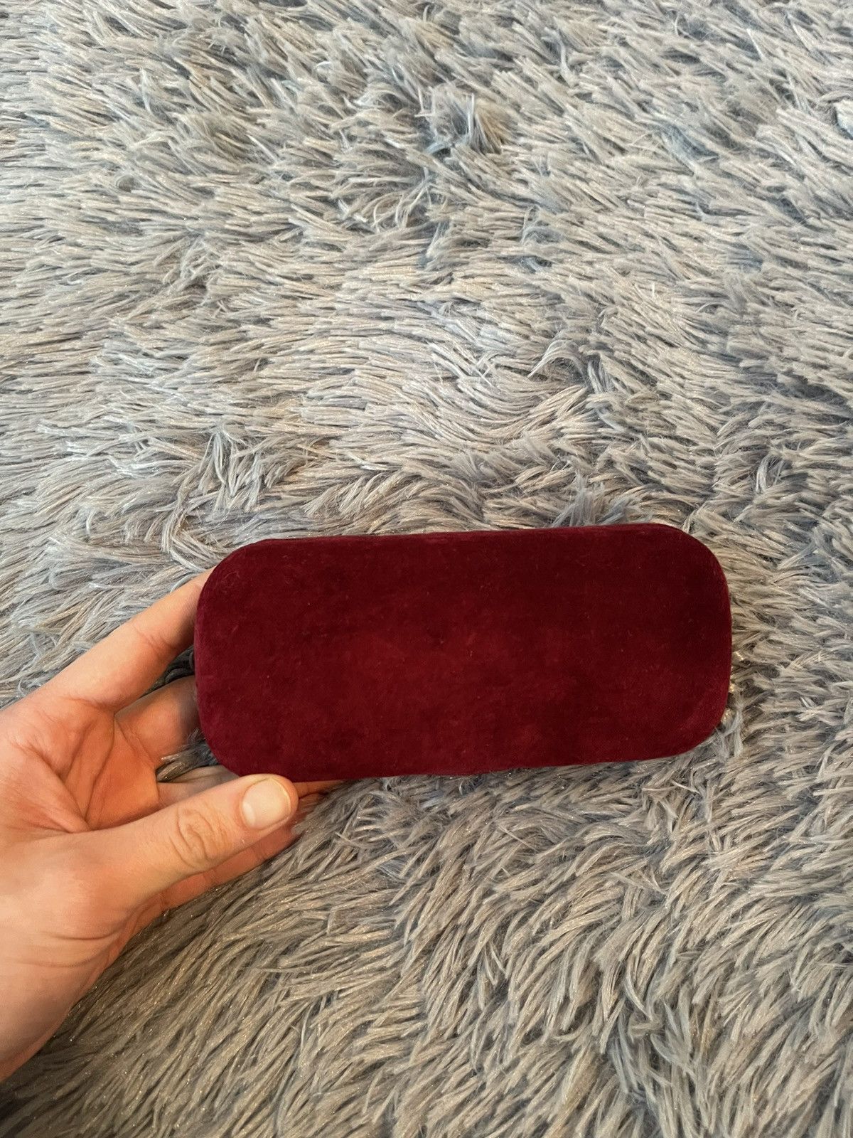 Gucci × Vintage Gucci velvet velour burgundy glasses case Size ONE SIZE - 7 Thumbnail