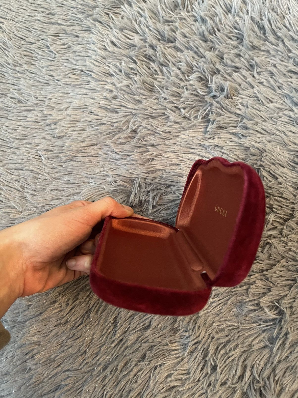 Gucci × Vintage Gucci velvet velour burgundy glasses case Size ONE SIZE - 4 Thumbnail