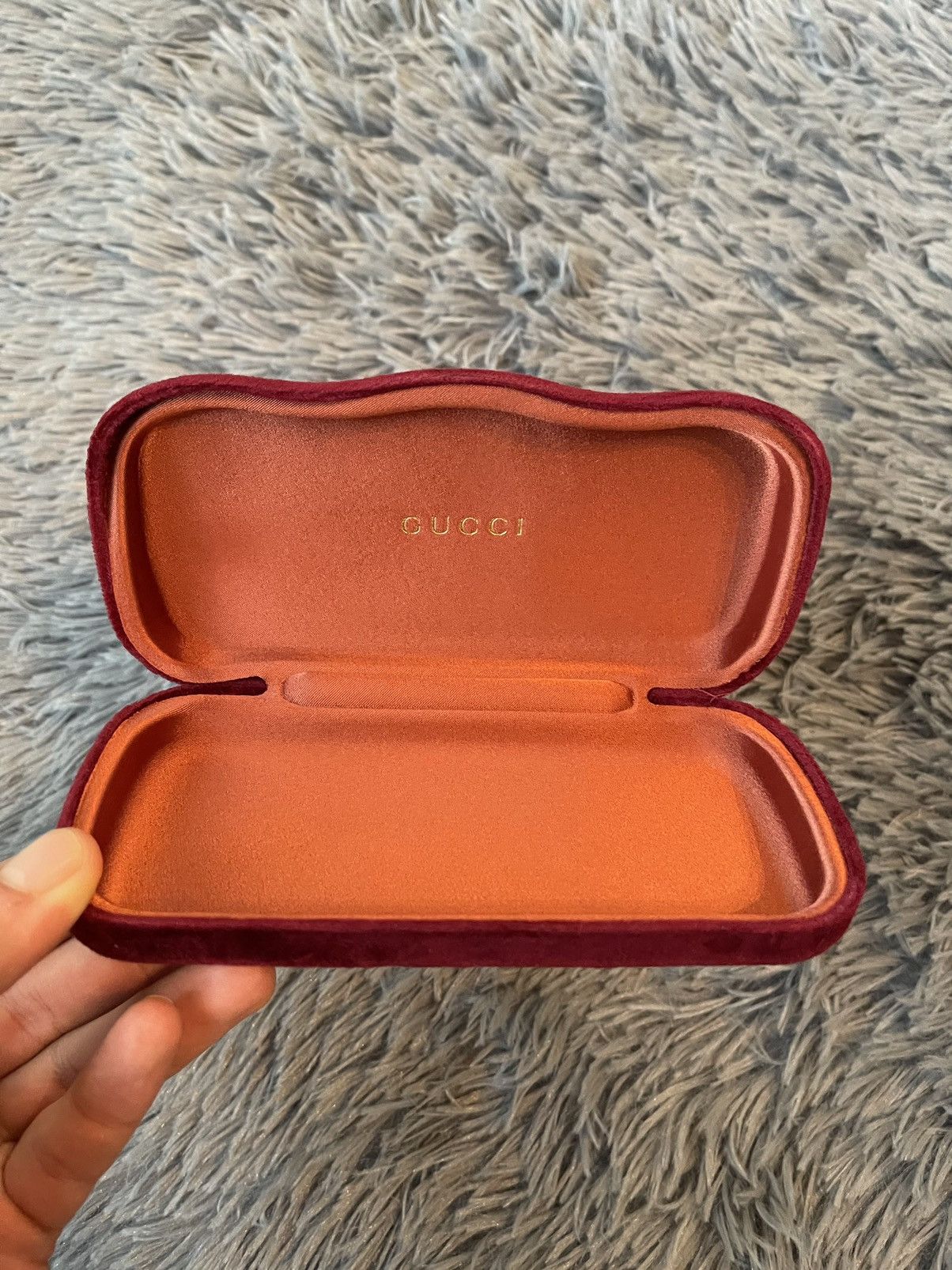 Gucci × Vintage Gucci velvet velour burgundy glasses case Size ONE SIZE - 3 Thumbnail