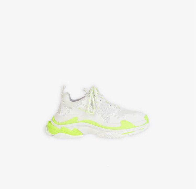 o1s1rm0423 Men's Triple S Trainers in White & Yellow