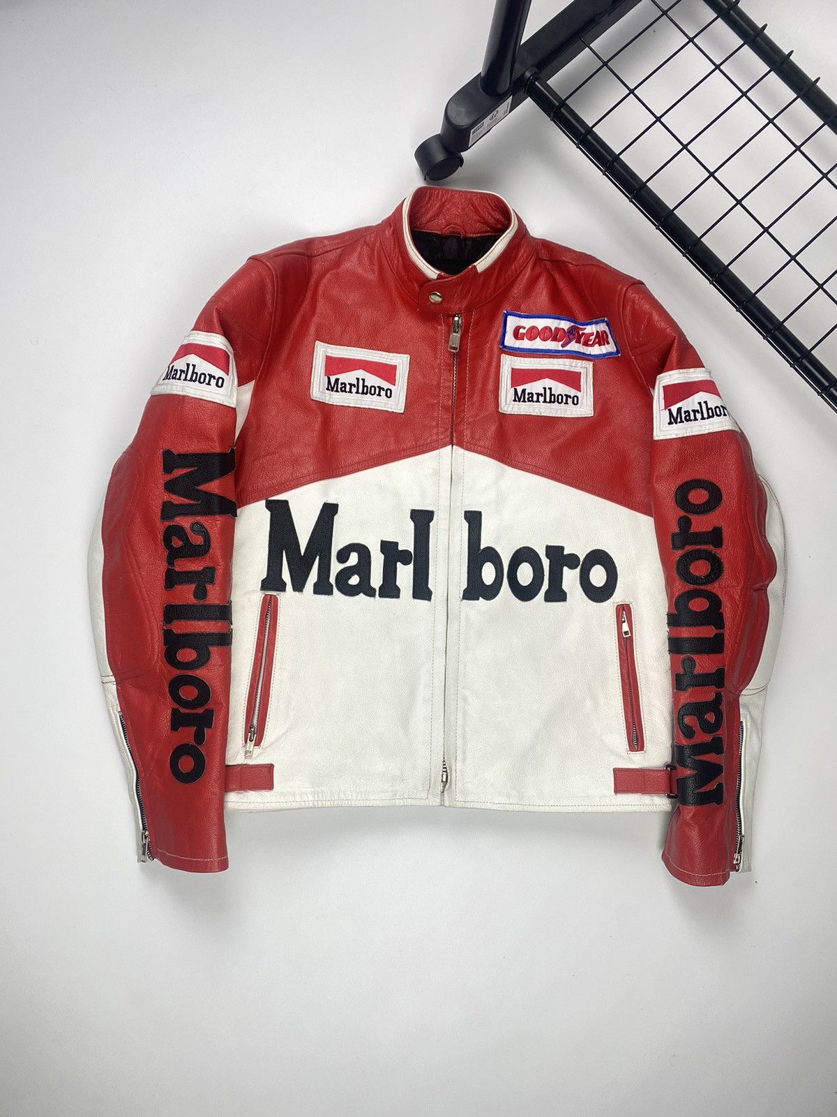 Marlboro Racing Blue & White Motorcycle Leather Jacket