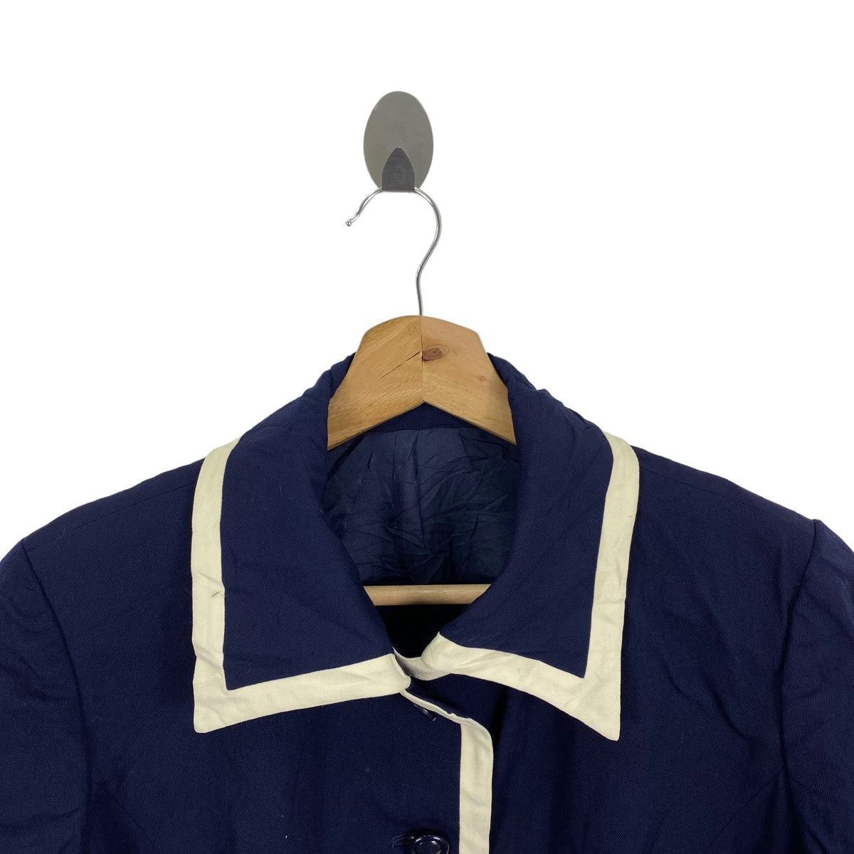 Junko Shimada Vintage JUNKO SHIMADA PART 2 Navy Tweed Blazer Coat Size S / US 4 / IT 40 - 2 Thumbnail