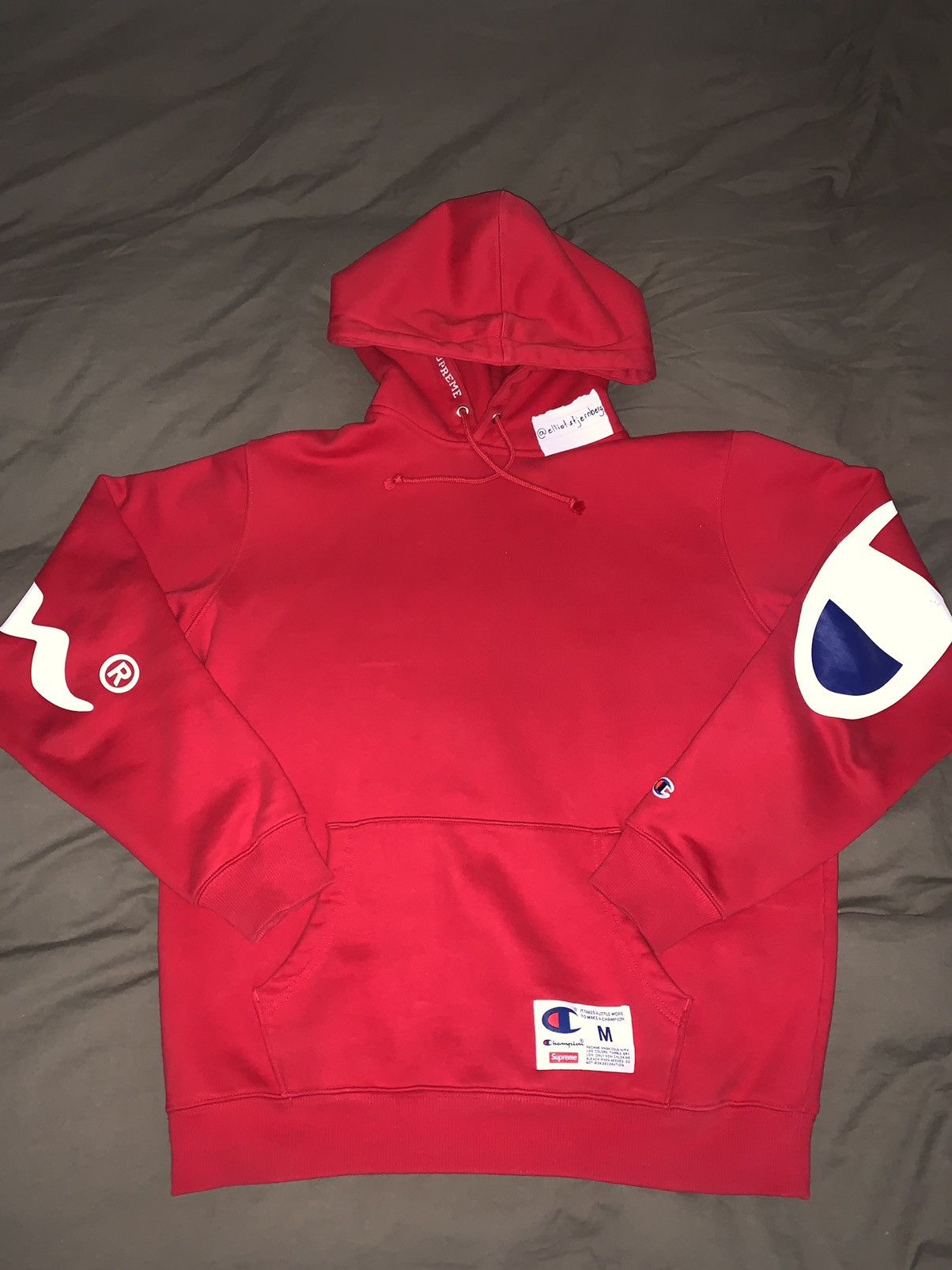 Champion x clearance supreme hoodie ss18