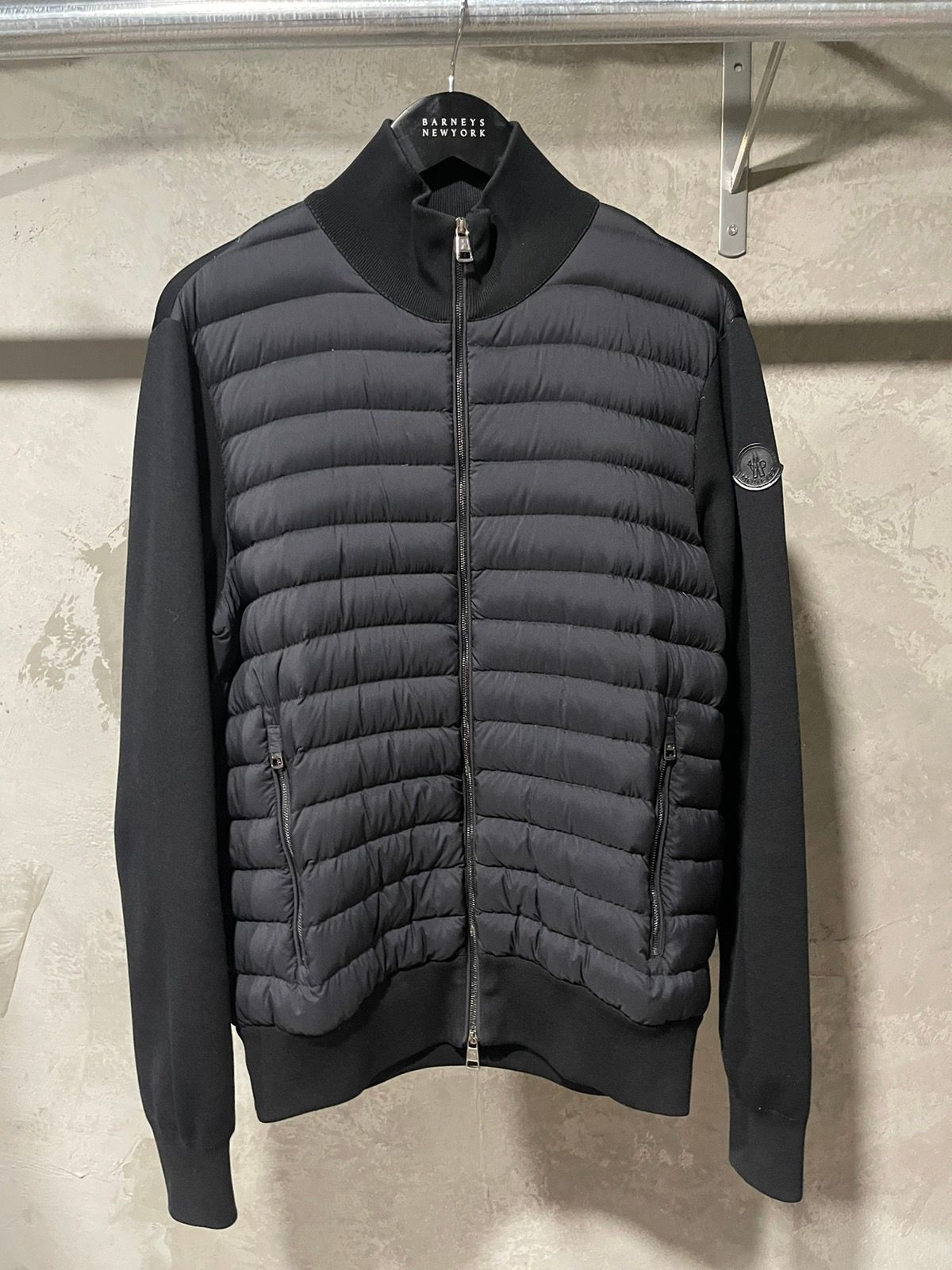 Pre-owned Moncler Panelled Quilted Jacket In Black