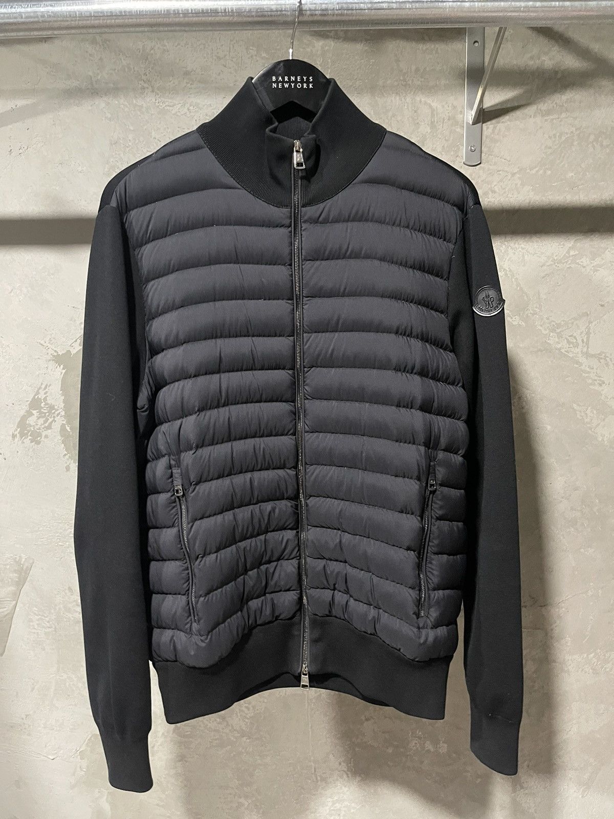 Pre-owned Moncler Panelled Quilted Jacket In Black