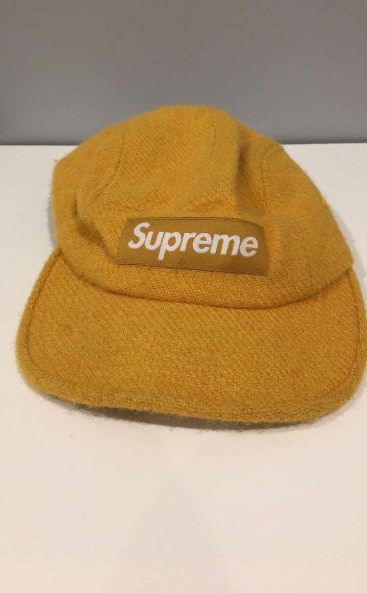 Harris Tweed × Supreme Gold Supreme Harris Tweed Camper Hat | Grailed