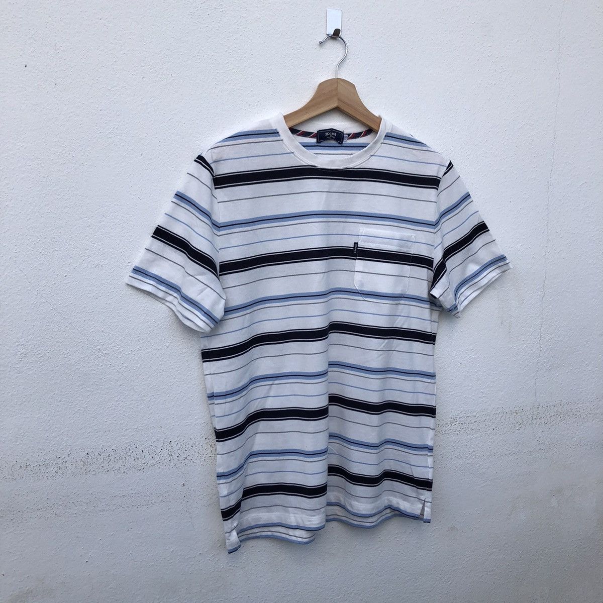 Japanese Brand STRIPE DESIGN KENT SHORT SLEEVE T-SHIRT Size US L / EU 52-54 / 3 - 2 Thumbnail
