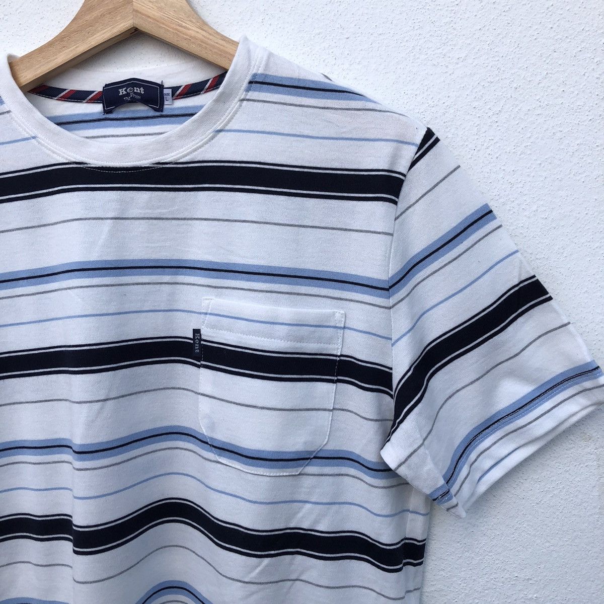 Japanese Brand STRIPE DESIGN KENT SHORT SLEEVE T-SHIRT Size US L / EU 52-54 / 3 - 3 Thumbnail