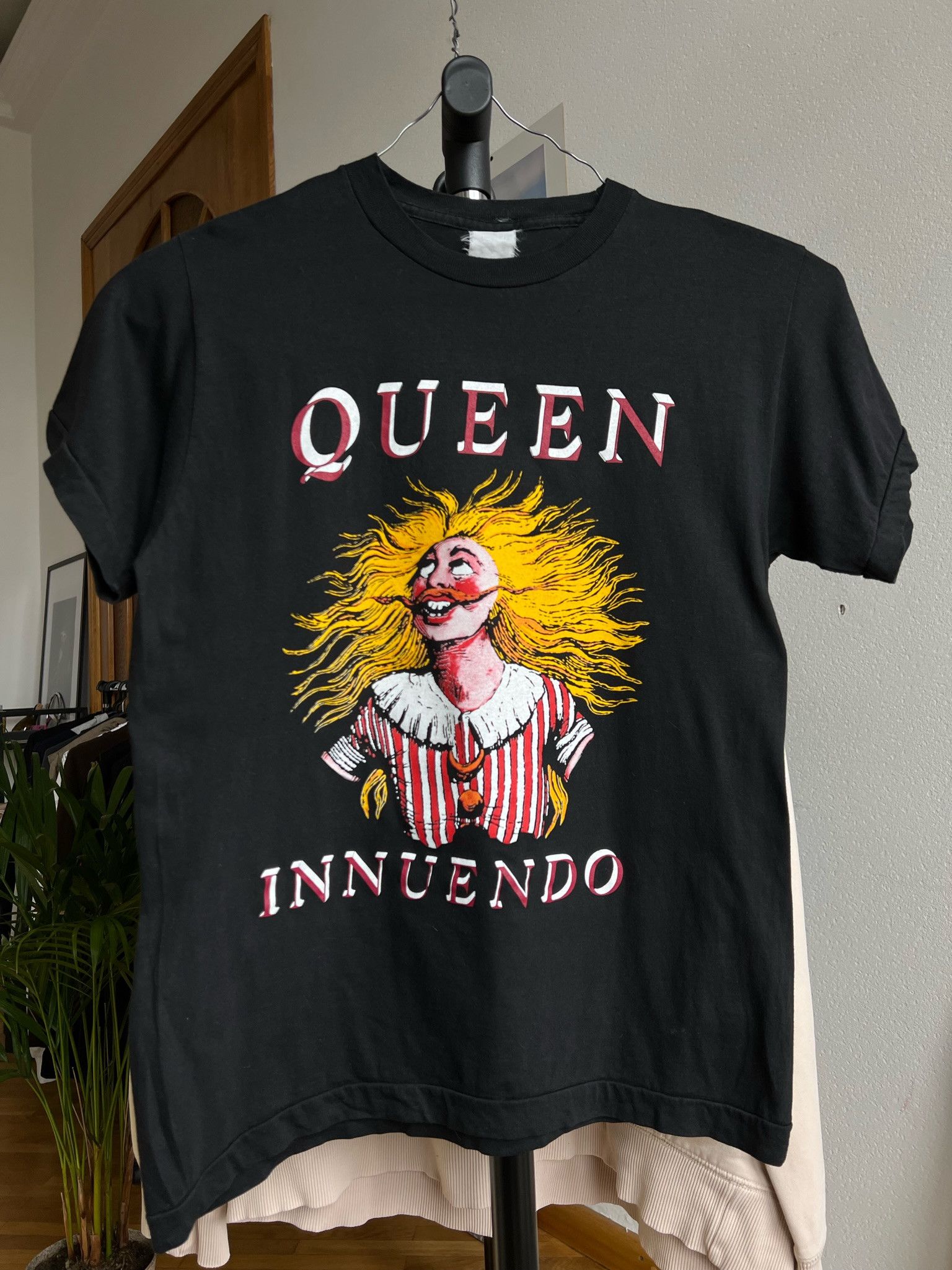 image of Band Tees x Vintage Queen Innuendo Shirt From The 90's in Black, Men's (Size Medium)