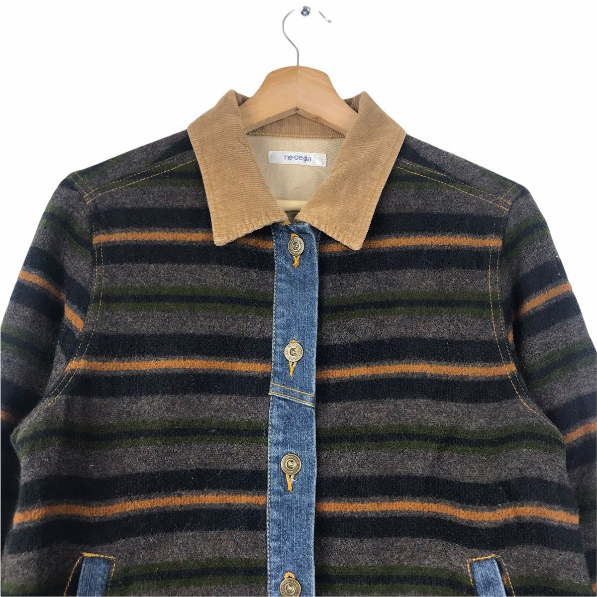 Vintage NECESA Ne Ce Sa Navajo Japanese Brand Wool Jean Jacket Size US M / EU 48-50 / 2 - 3 Thumbnail