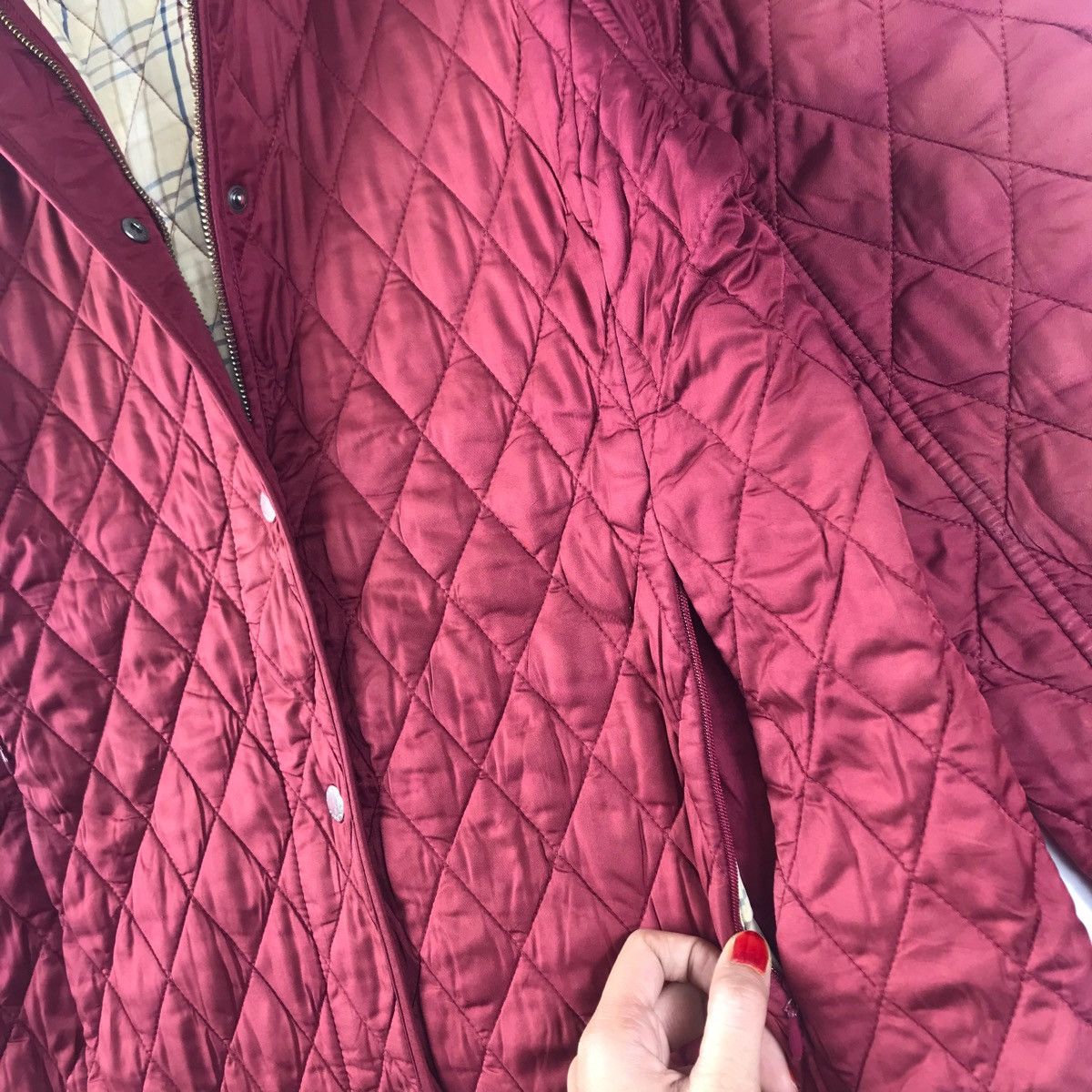 L.L. Bean LL BEAN USA Red Maroon Long Quilted Jacket Size US M / EU 48-50 / 2 - 8 Thumbnail