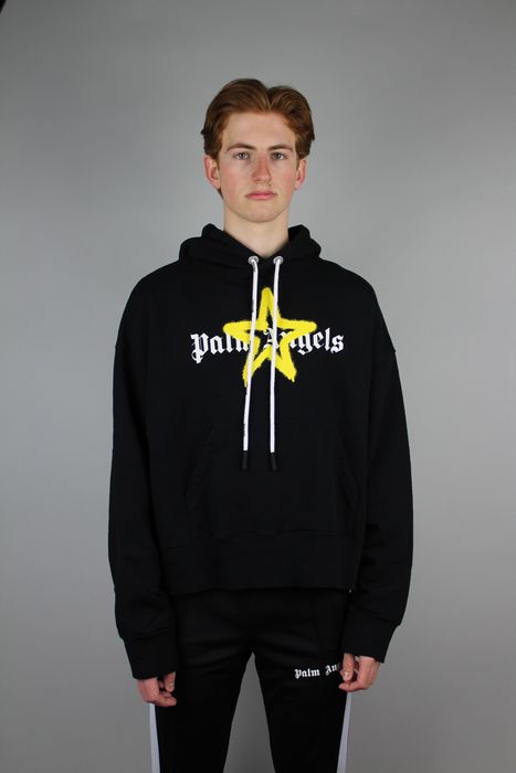 Star Sprayed Hoodie in black - Palm Angels® Official