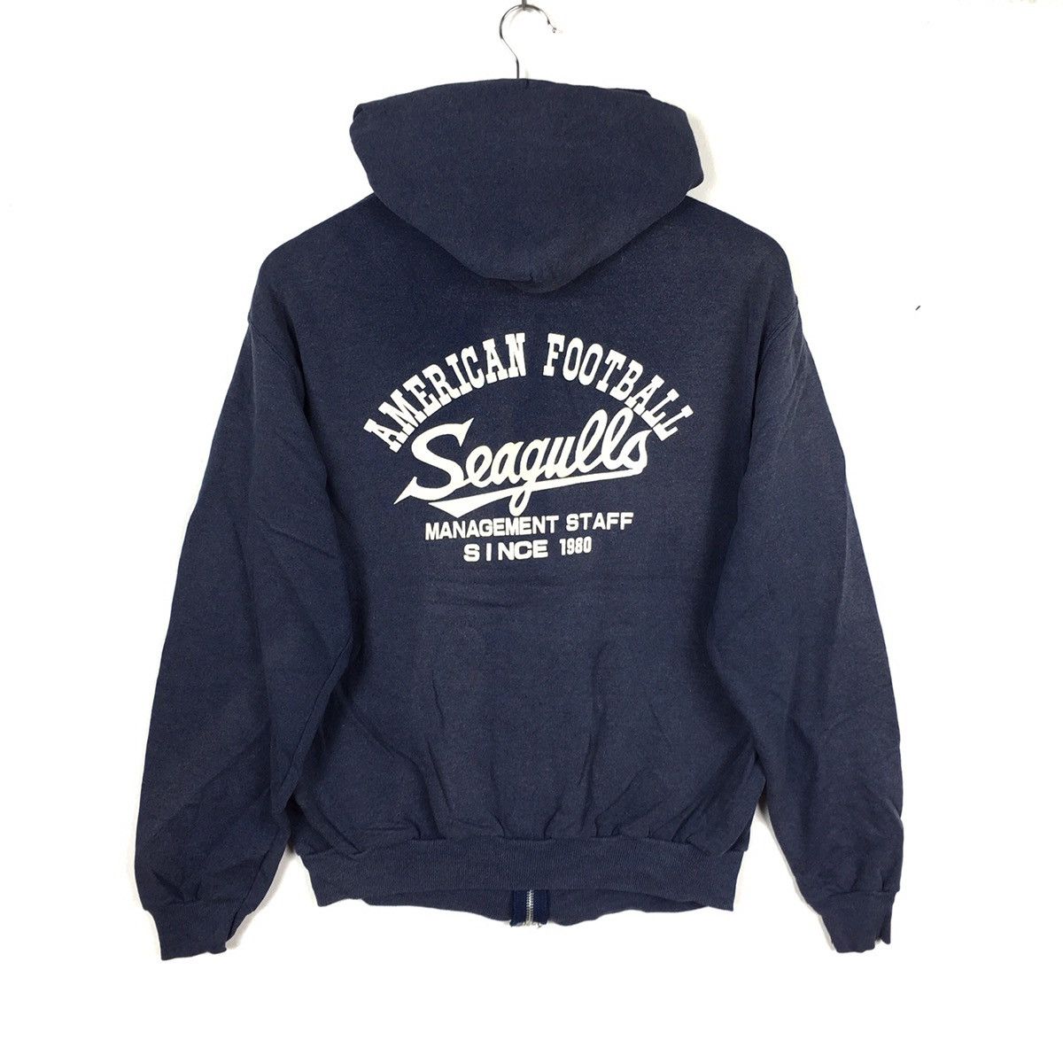 Vintage 90s AMERICAN FOOTBALL SEAGULLS Usa Blue Hoodie Sweatshirt Size US M / EU 48-50 / 2 - 1 Thumbnail