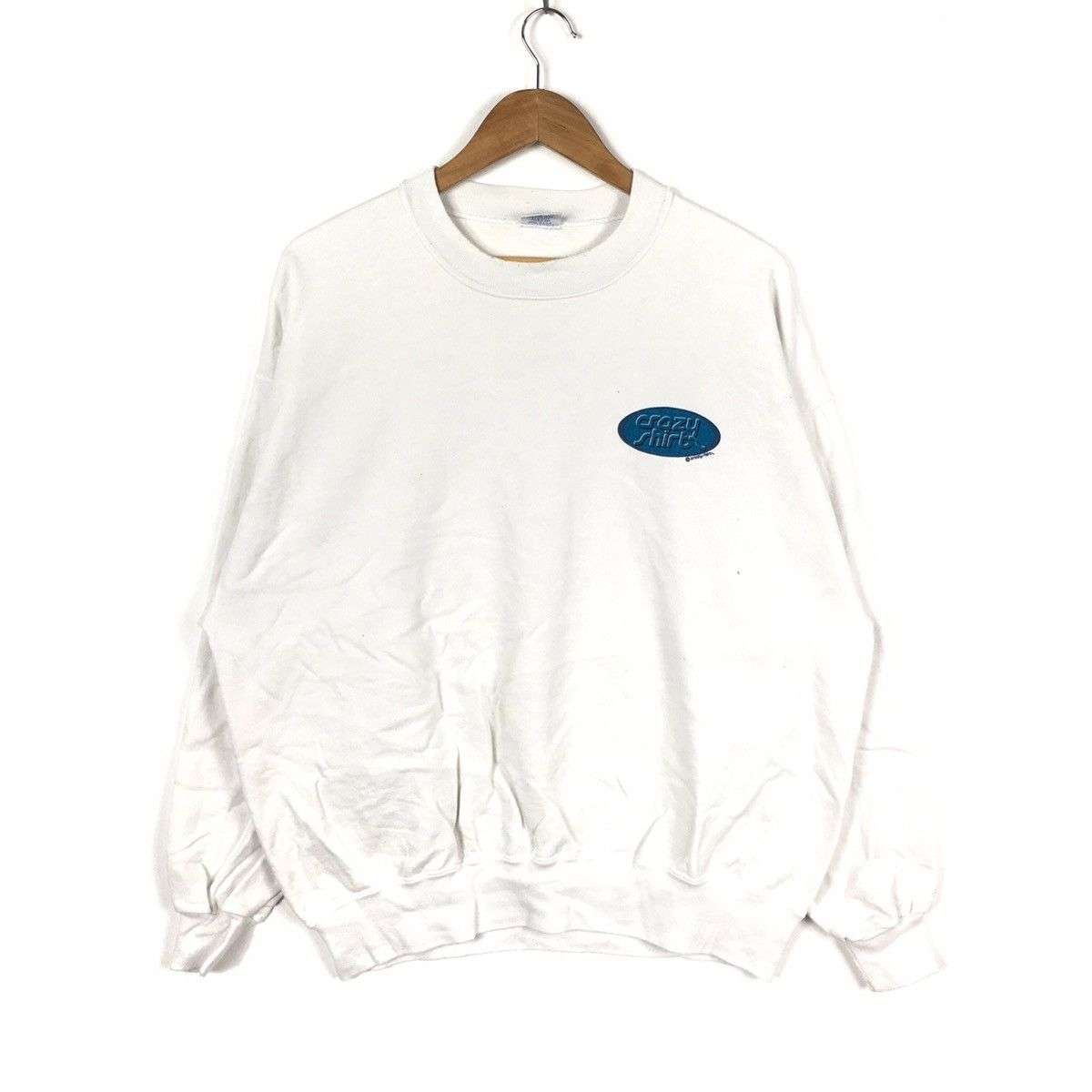 Vintage Vintage 90s CRAZY SHIRT USA HawaiiBeach Surf WhiteSweatshirt Size US L / EU 52-54 / 3 - 2 Thumbnail