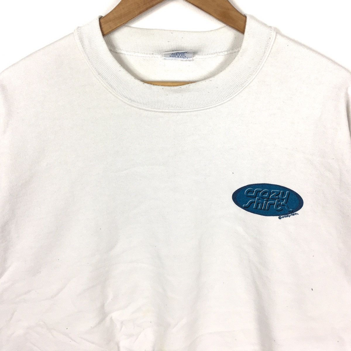 Vintage Vintage 90s CRAZY SHIRT USA HawaiiBeach Surf WhiteSweatshirt Size US L / EU 52-54 / 3 - 3 Thumbnail
