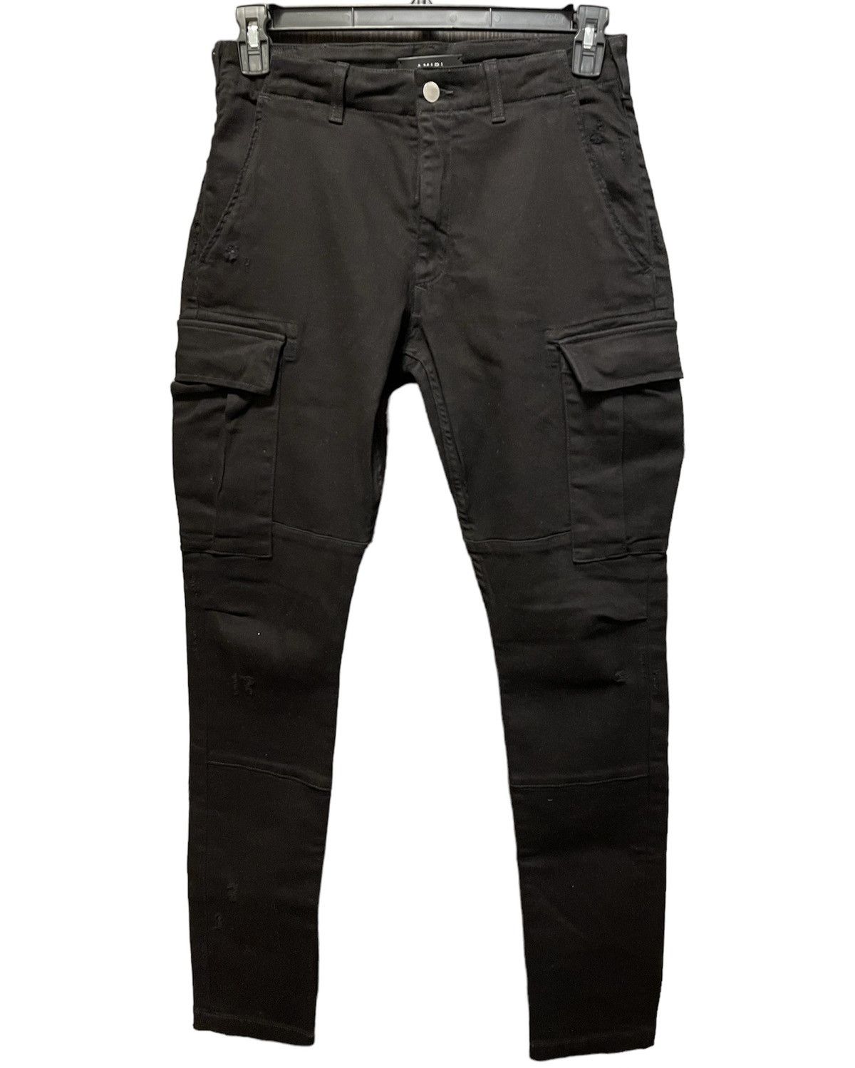 image of Amiri distressed Cargo Denim Pants in Black, Men's (Size 30)